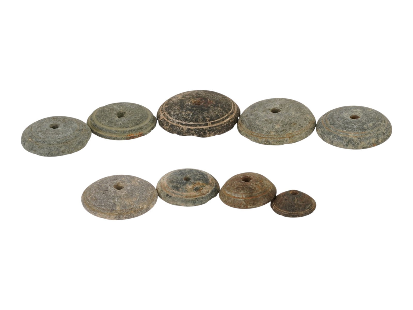 9 ANCIENT HOLY LAND SPINDLE WHORLS 300 BC TO 100 AD (1 of 3)