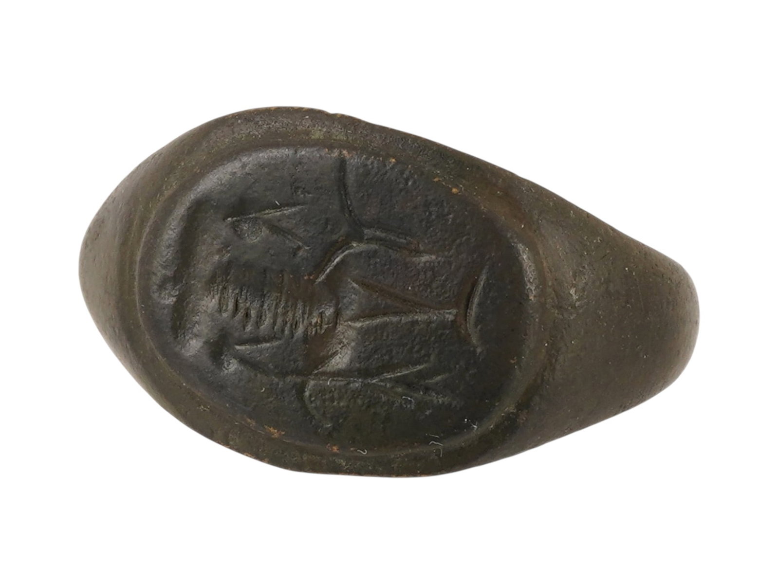 ANCIENT JUDAICA HOLY LAND BRONZE RING WITH DEITY BAAL (1 of 6)
