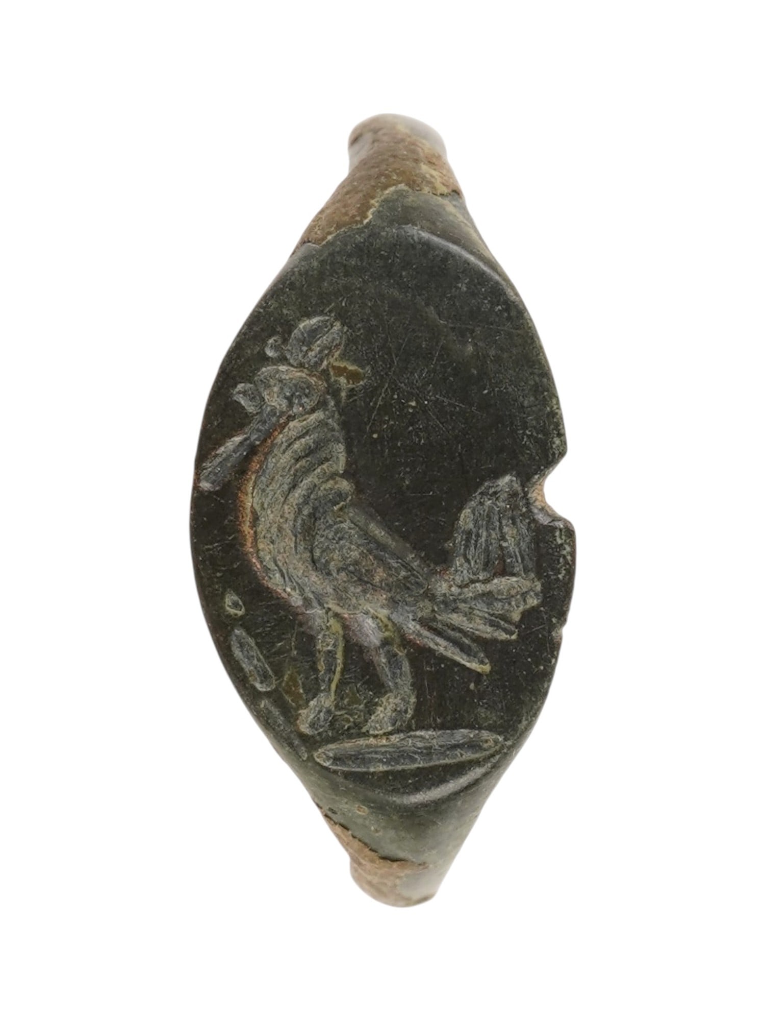 ANCIENT ROMAN BRONZE RING ENGRAVED WITH A ROOSTER MOTIF (1 of 6)