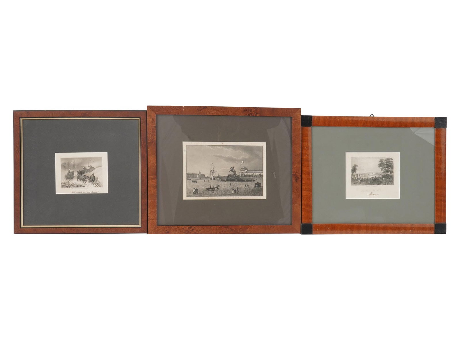 THREE ANTIQUE RUSSIAN MOSCOW PETERSBURG ETCHINGS (1 of 11)