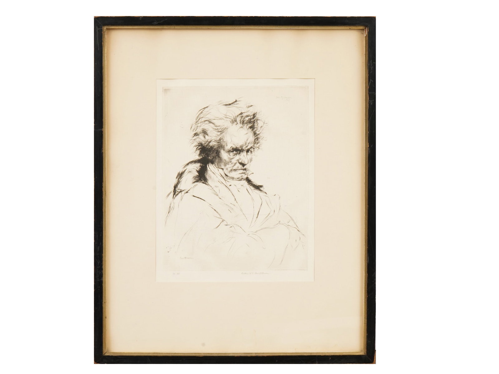 1929 ETCHING OF BEETHOVEN BY WILLIAM HEINTZELMAN (1 of 9)