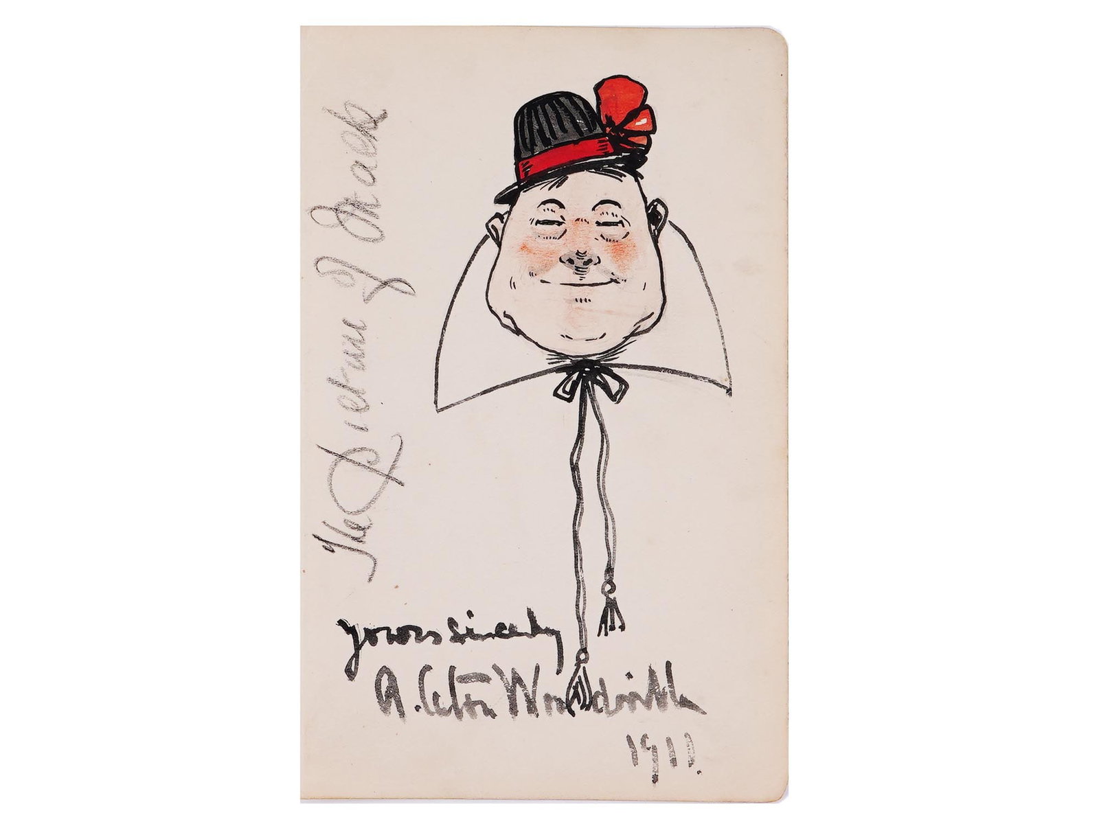 RICHARD CARTON WOODVILLE JR WATERCOLOR PAINTING: Watercolor on paper sketch by Richard Caton Woodville Jr., 1856 to 1927, an English artist and illustrator, one of the most prolific painters of battle scenes of his time. The artwork is a cartoon mal