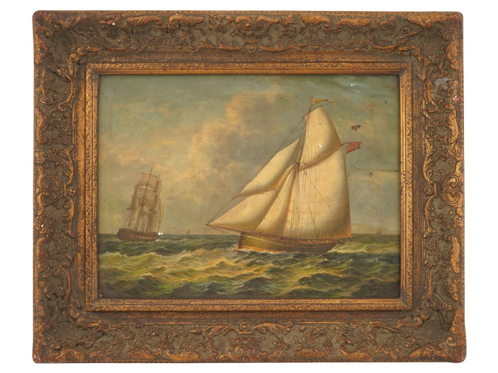 SEASCAPE OIL PAINTING SIGNED BY THE ARTIST FRAMED: An oil painting on board depicting a seascape with ships. Signed by the artist, lower right. Framed. Antique and Vintage Fine Art, Seascape and Marine Scene Oil Paintings, and Collectibles. One of a k