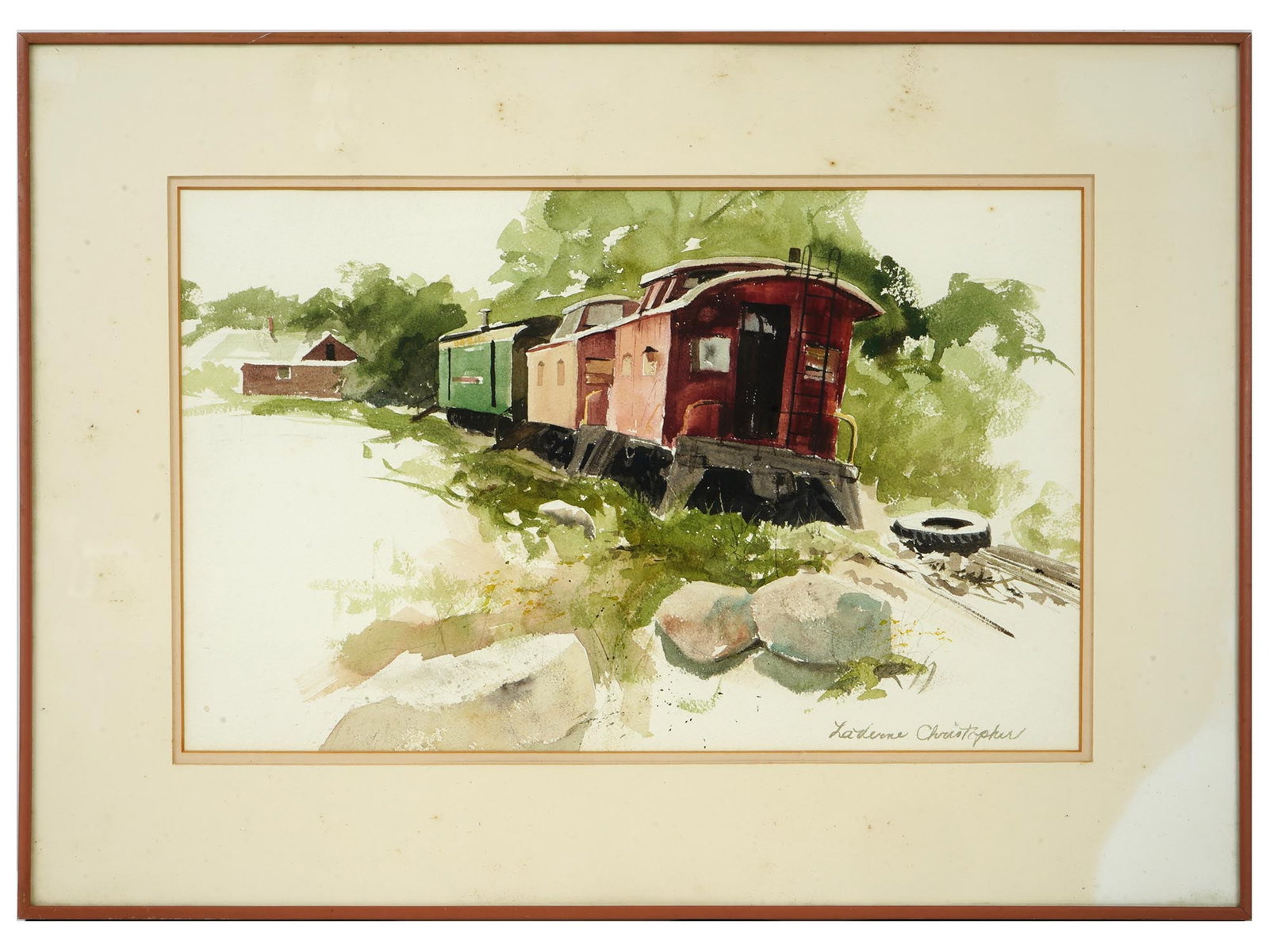 AMERICAN LAVERNE CHRISTOPHER WATERCOLOR PAINTING (1 of 5)