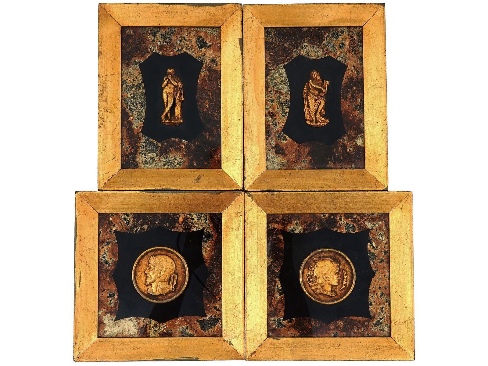 LOT OF GRECO ROMAN MANNER GILT BAS RELIEF PIECES (1 of 3)