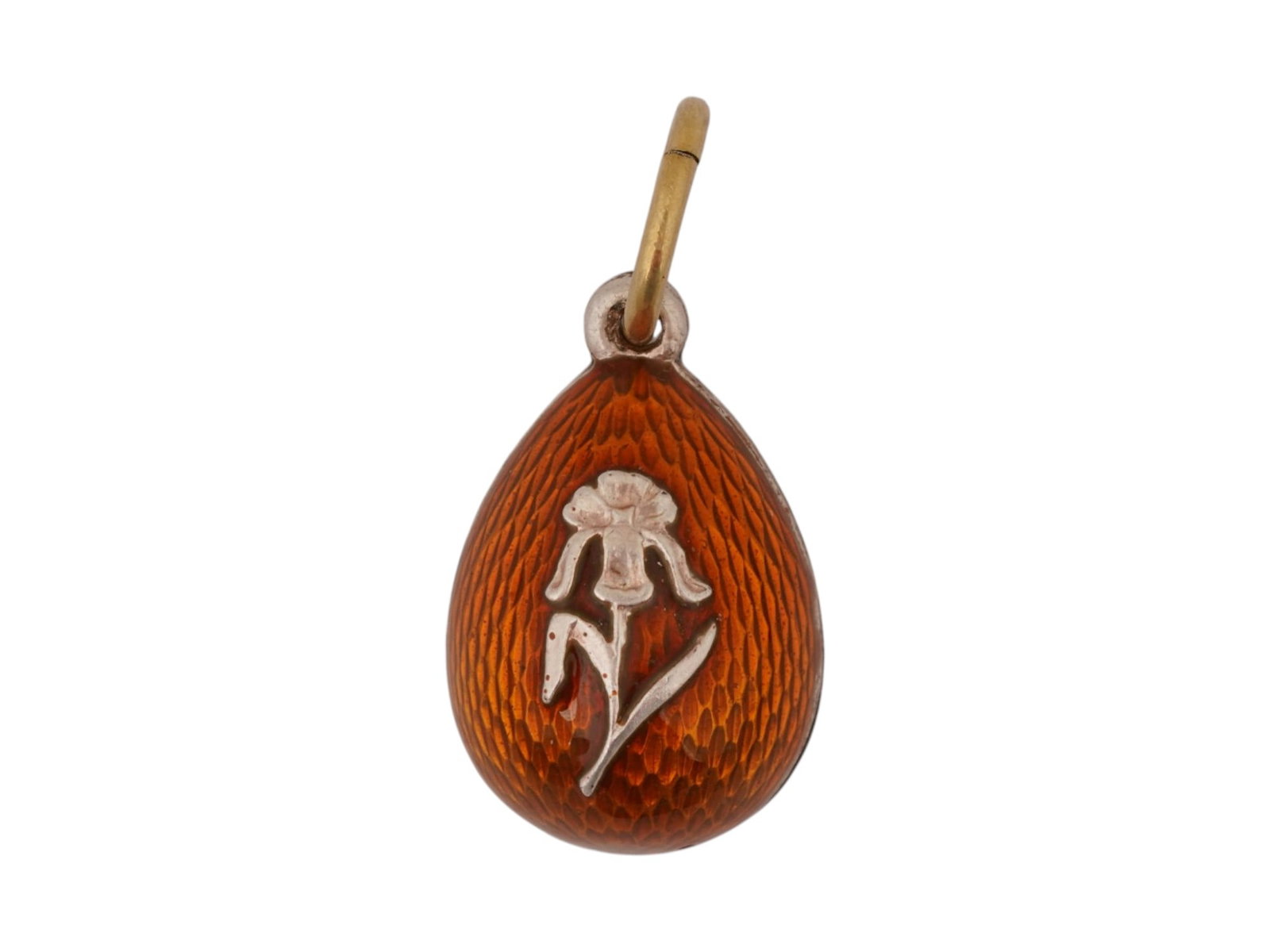 RUSSIAN SILVER GUILLOCHE ENAMEL EGG PENDANT (1 of 5)