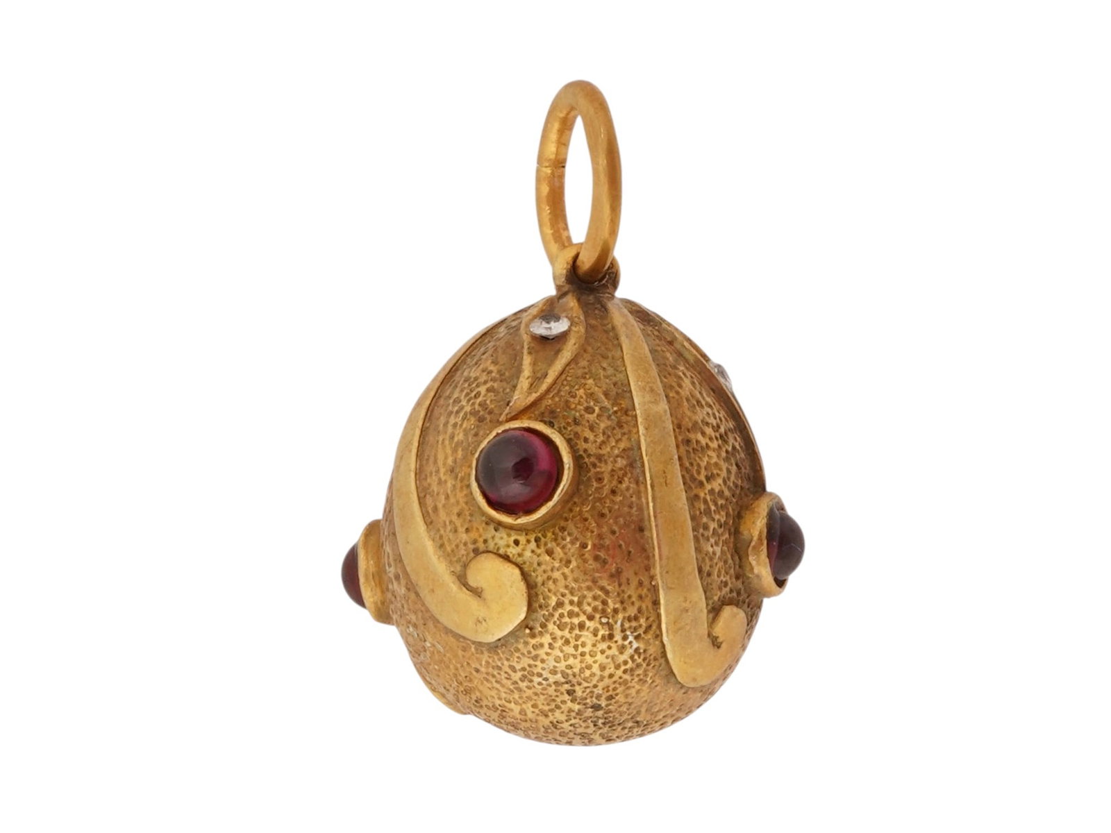 RUSSIAN GILT SILVER EASTER EGG PENDANT WITH GEMSTONES (1 of 5)