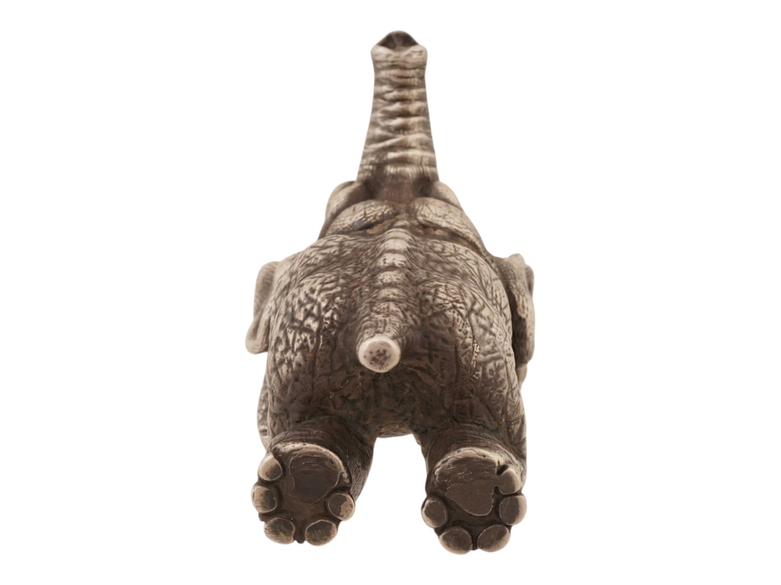 RUSSIAN SOLID SILVER ELEPHANT FIGURINE W RUBY EYES - 4