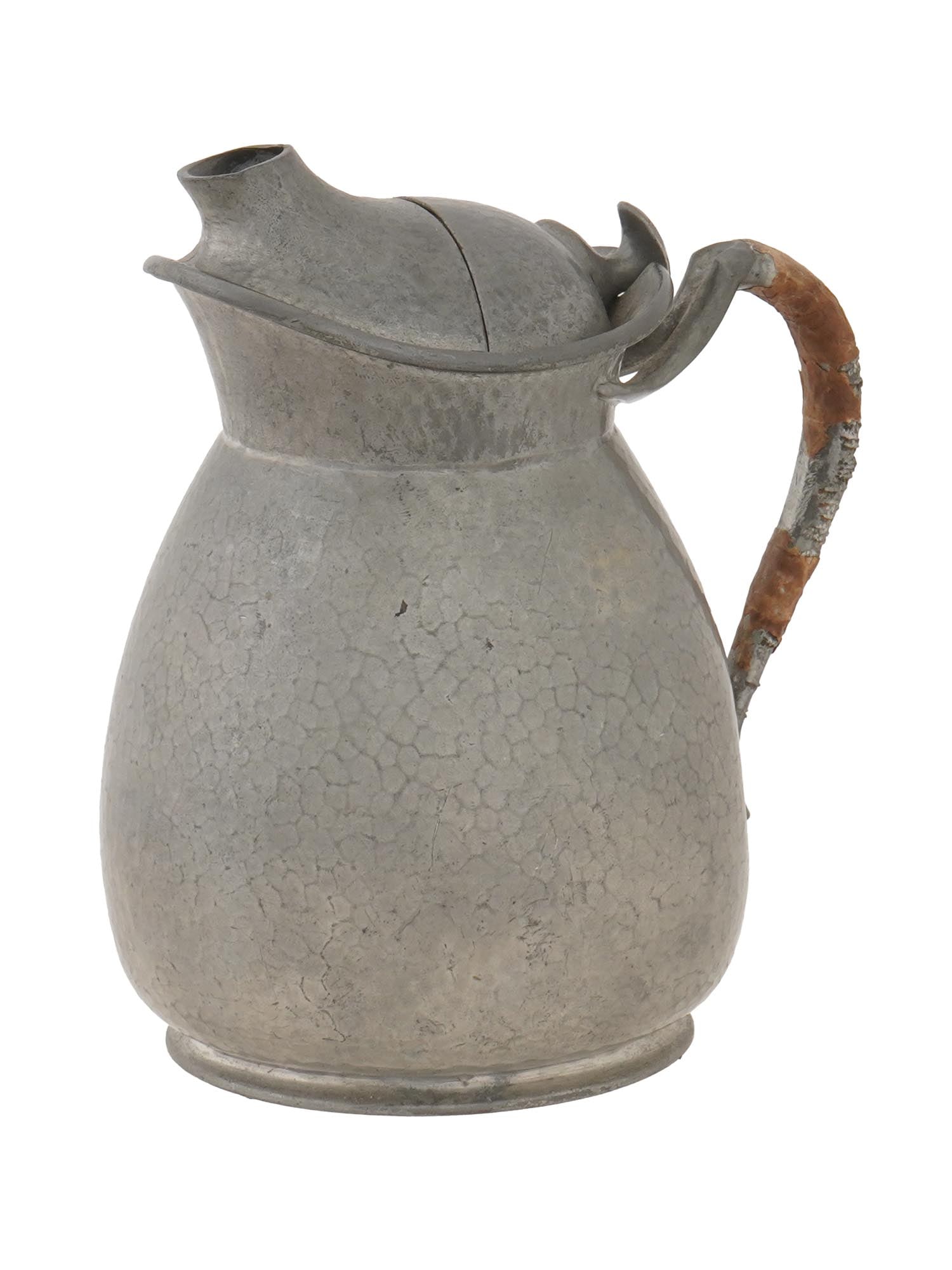 VINTAGE WH HASELER ALUMINUM PLATED PEWTER JUG: An aluminum-plated pewter jug or tea pot by W.H. Haseler Ltd. Ca. early 20th century. Cosy trademark. William Hair Haseler was a British silver company active from 1870 to 1987. Collectible Tableware 
