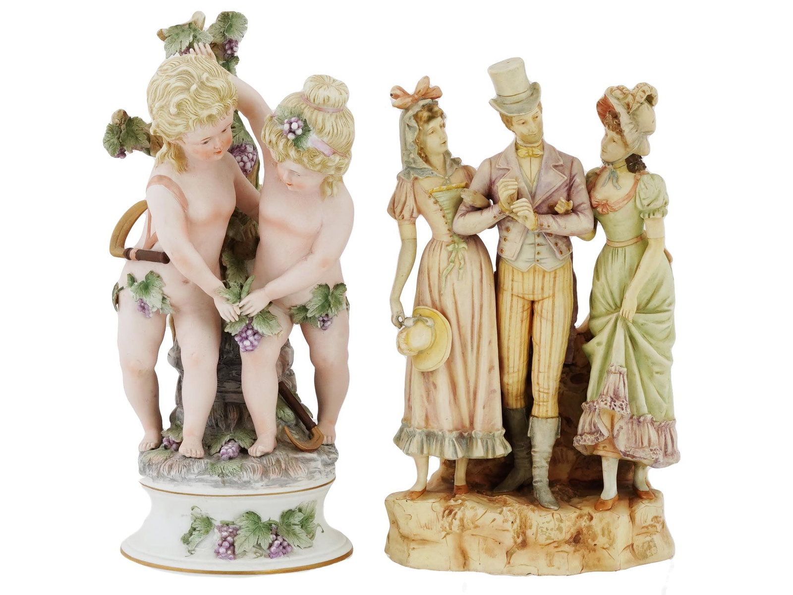 VINTAGE EUROPEAN HAND PAINTED PORCELAIN FIGURINES (1 of 9)