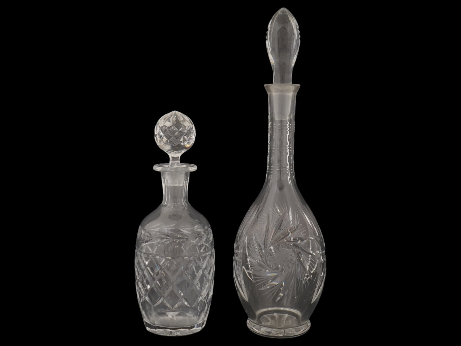 ANTIQUE TRADITIONAL CUT CRYSTAL GLASS DECANTERS (1 of 4)