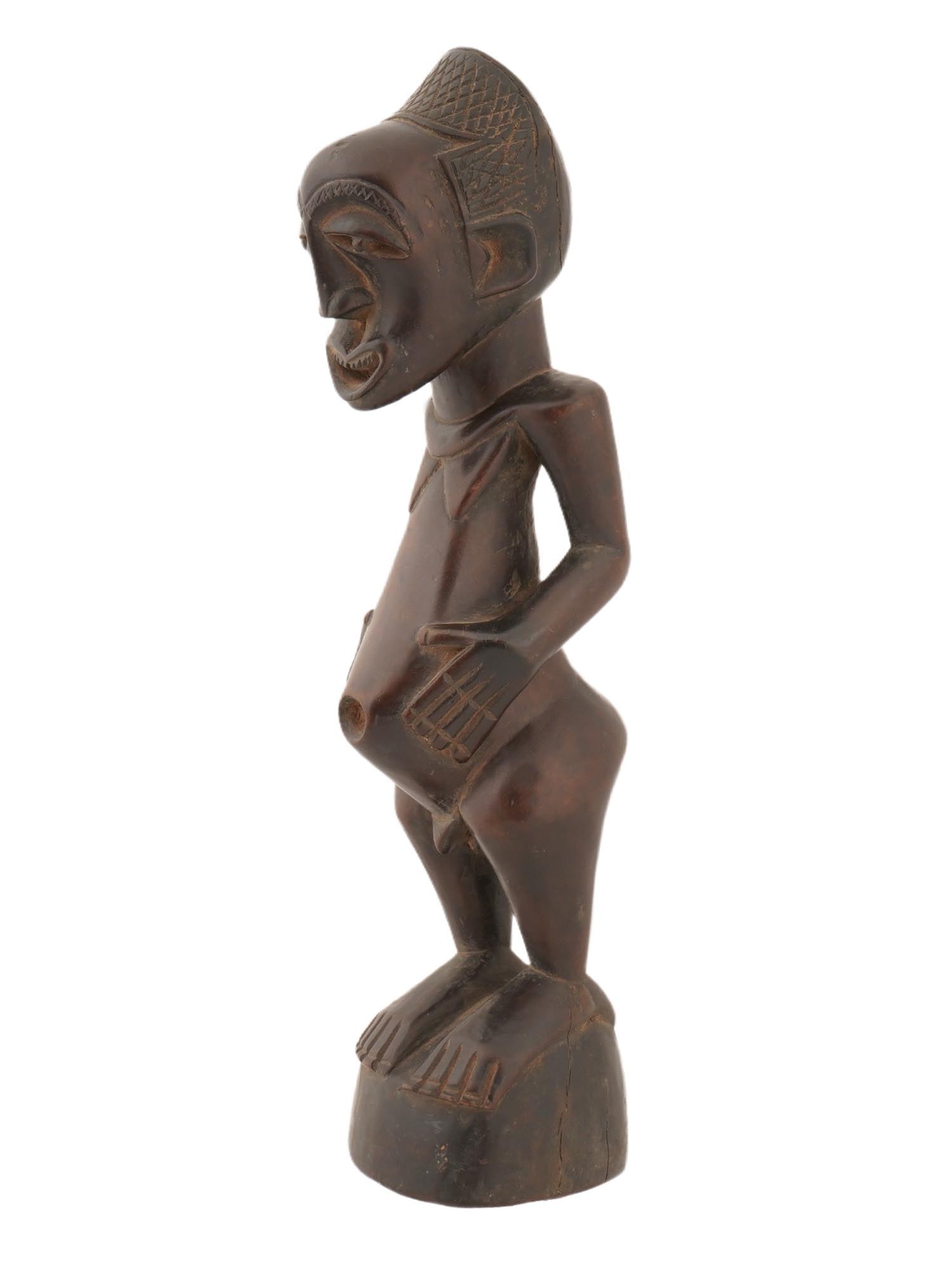 AFRICAN CONGO KUBA PEOPLE CARVED WOODEN ANCESTOR FIGURE (1 of 8)