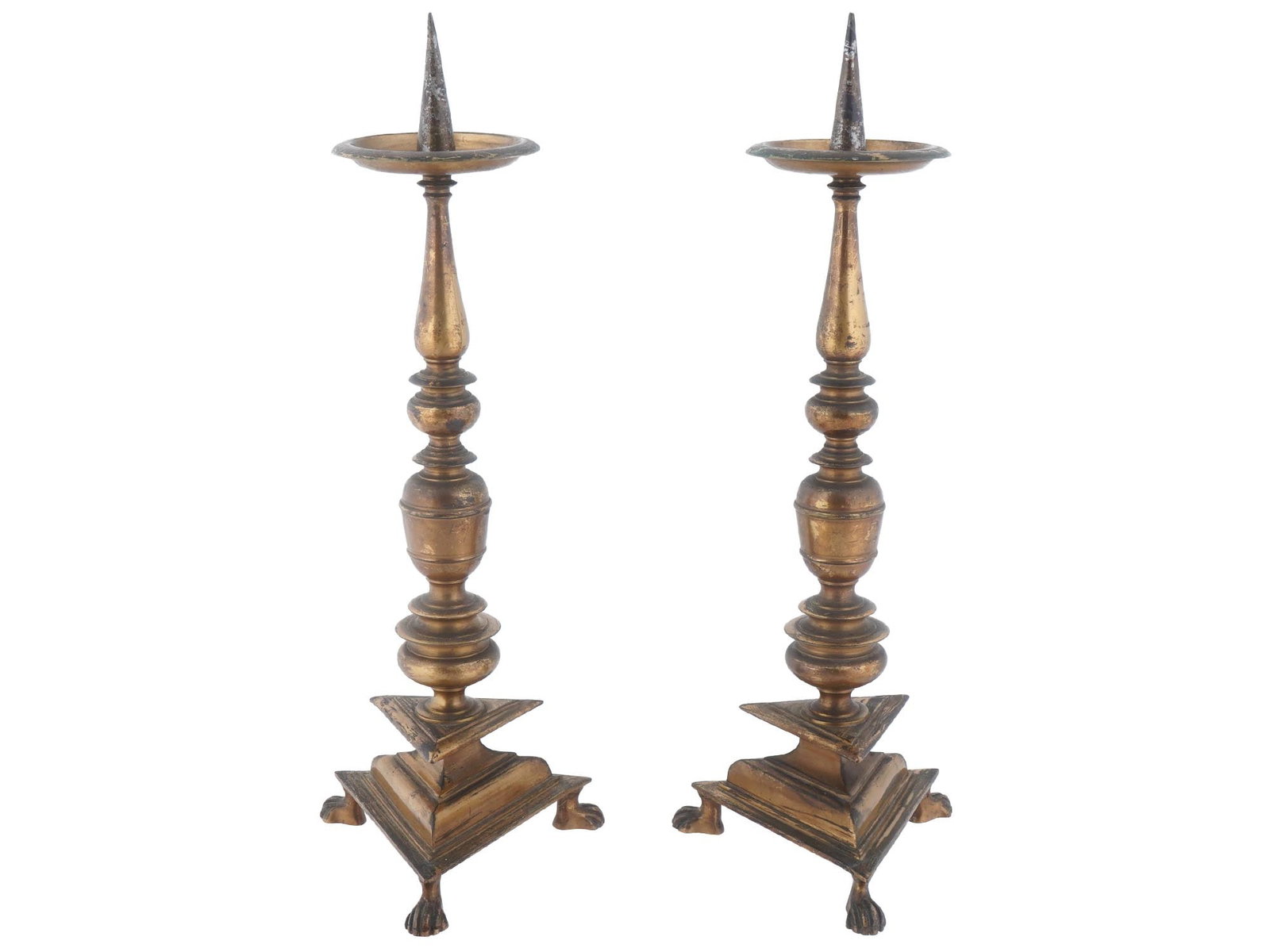ANTIQUE FRENCH EMPIRE GILT BRONZE CANDLESTICKS (1 of 7)