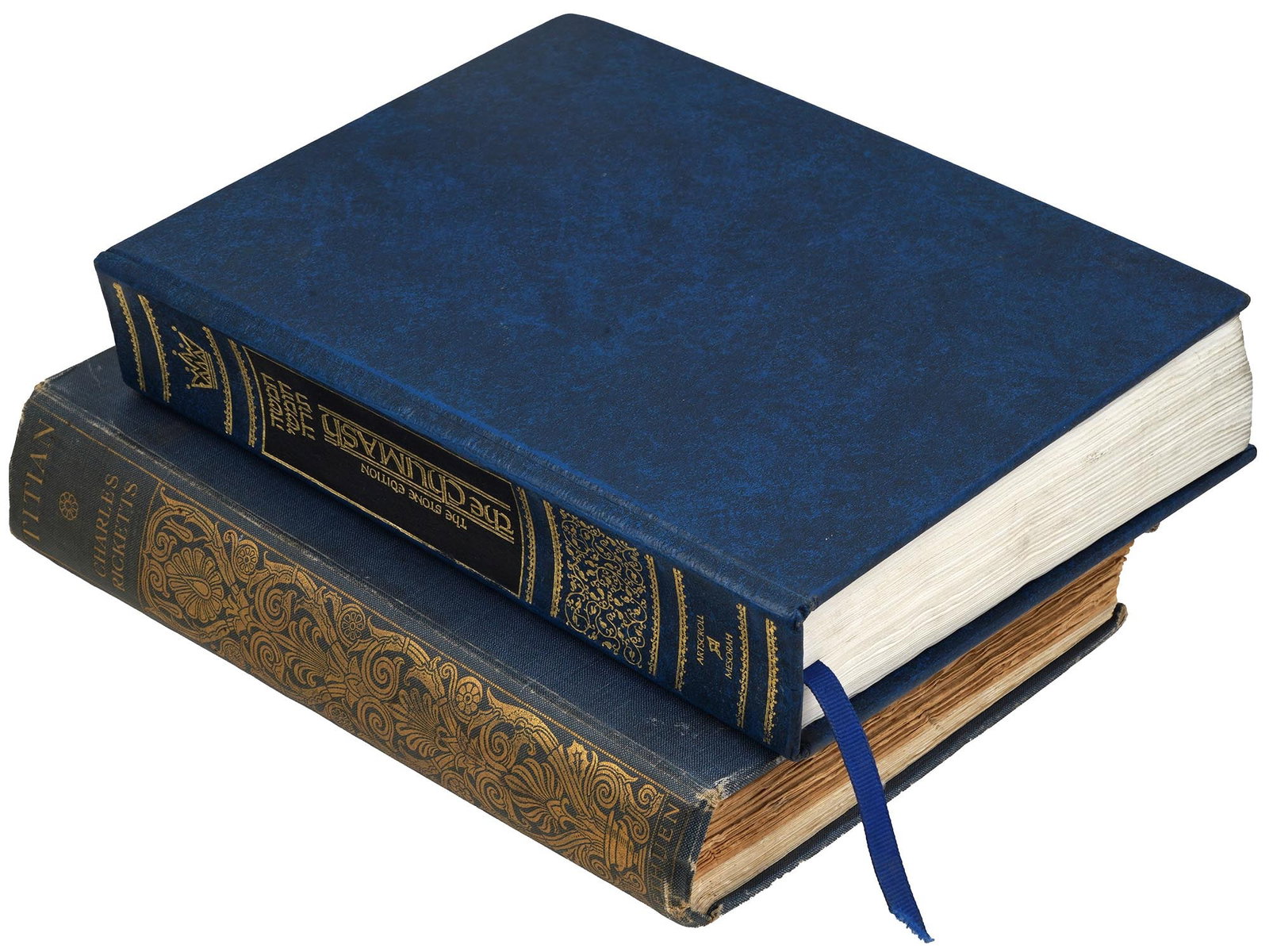 JUDAICA CHUMASH AND TITAN BY CHARLES RICKETTS BOOKS: A lot of two books include The Stone Edition Chumash Judaica book in English and Hebrew by Rabbi Nosson Scherman. Published by Mesorah Publications, Ltd. And an illustrated book Titan by Charles Ricke