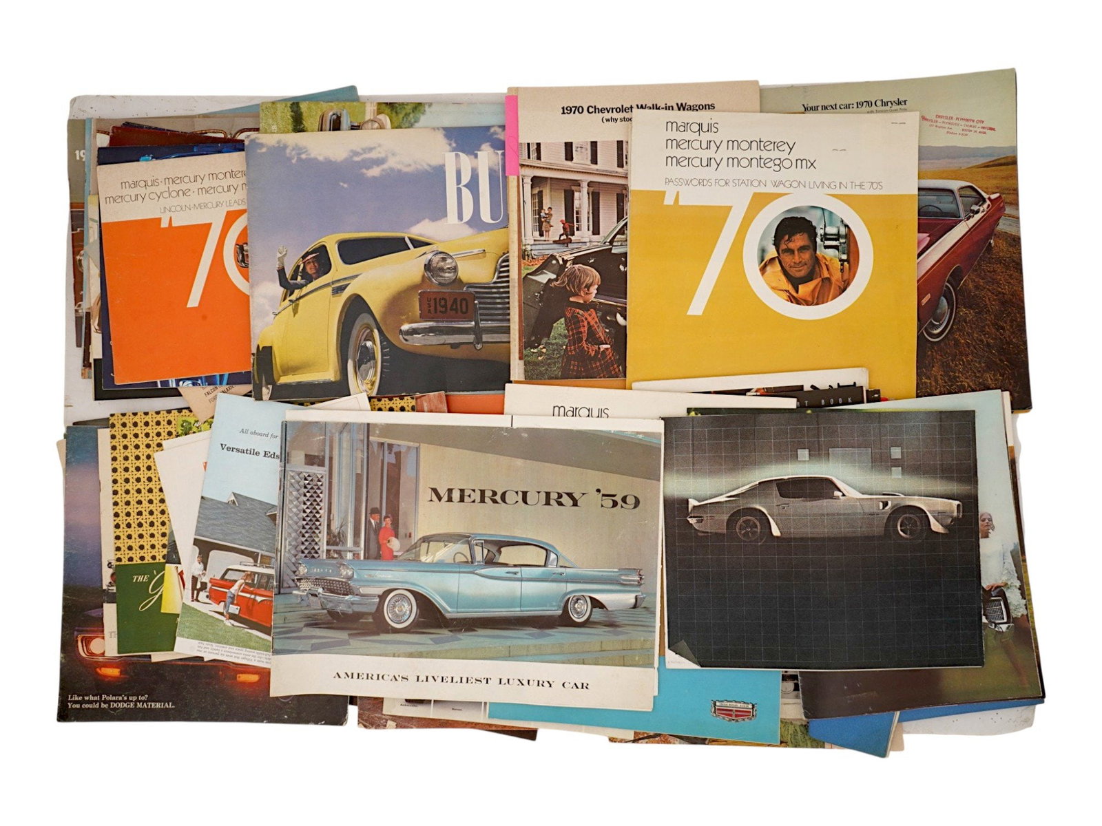 VINTAGE AUTO BROCHURES MERCURY BUICK CHEVROLET FORD (1 of 6)