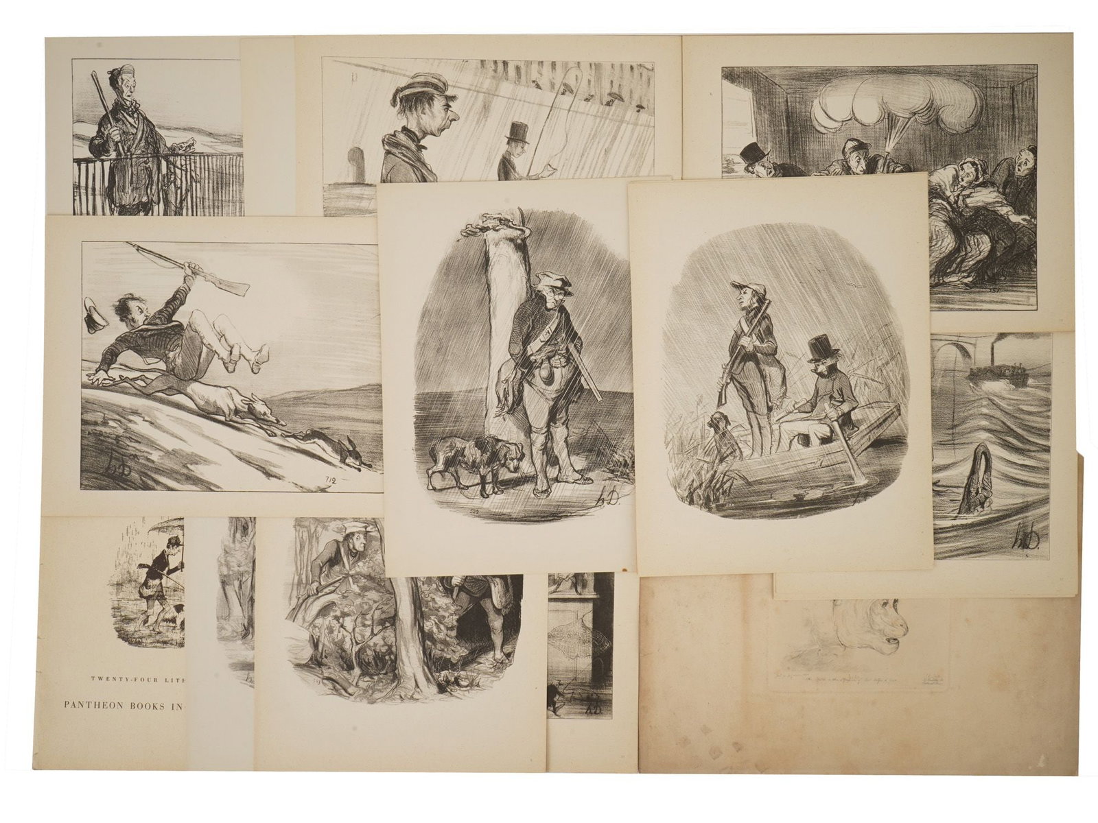 LOT OF 16 HONORE DAUMIER LITHOGRAPHS AND ONE ETCHING (1 of 19)