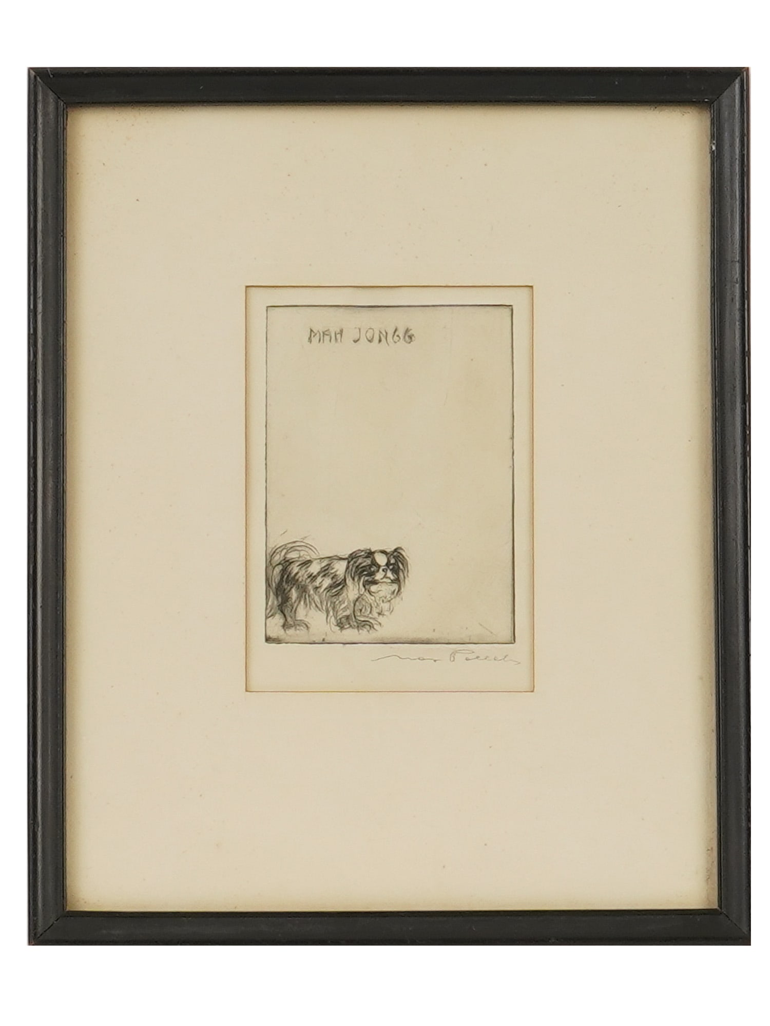 ETCHING OF PEKINGESE SIGNED MAX POLLAK (1 of 6)