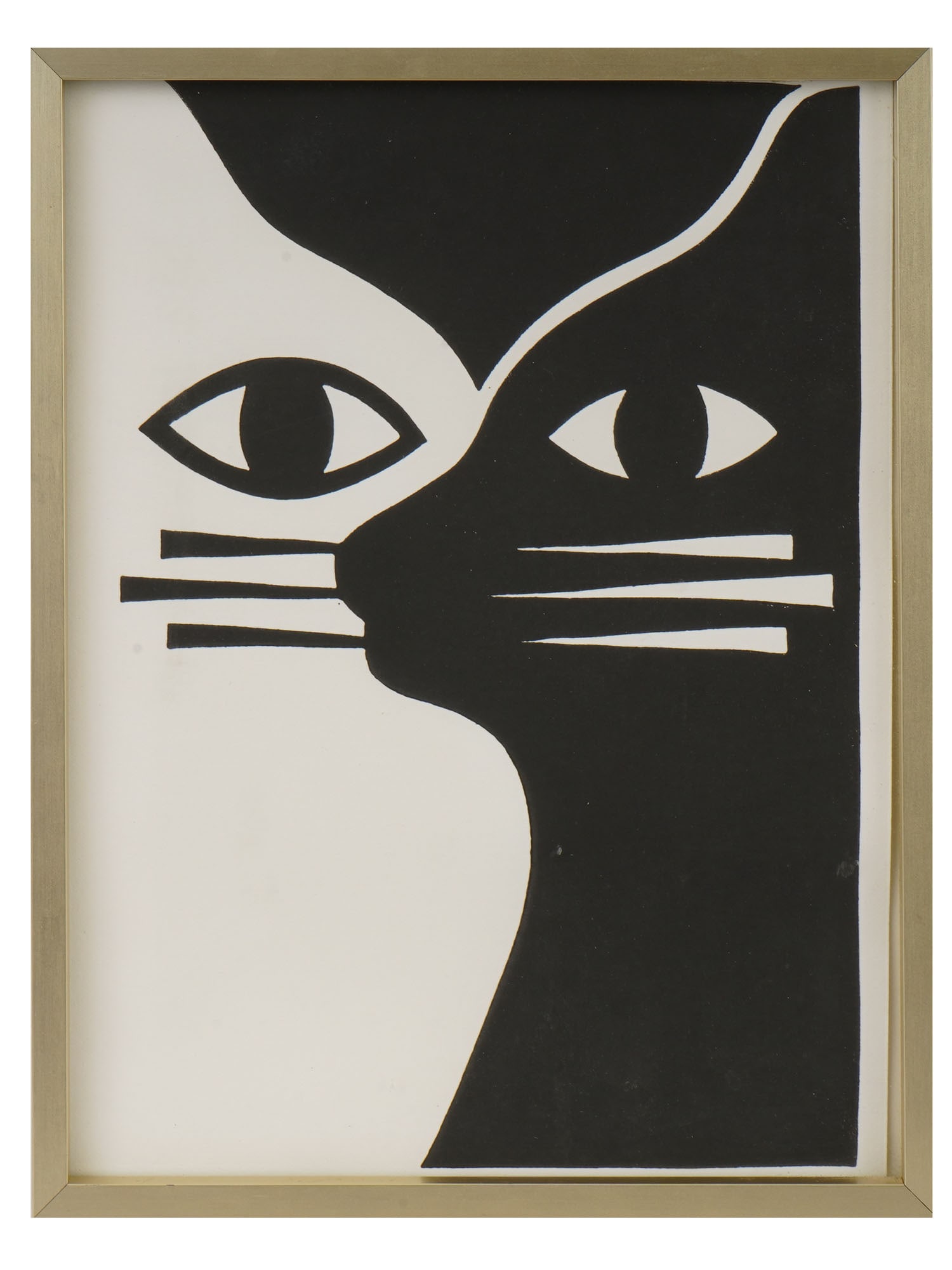 DAVID VANADIA FRENCH LIMITED EDITION LITHOGRAPH: David Vanadia, French, 21st century, lithograph on paper. Stylized figures of cats in black and white. Titled Chat(s). Signed lower right. Numbered 22 out of 25 lower left. Framed. David Vanadia is a 