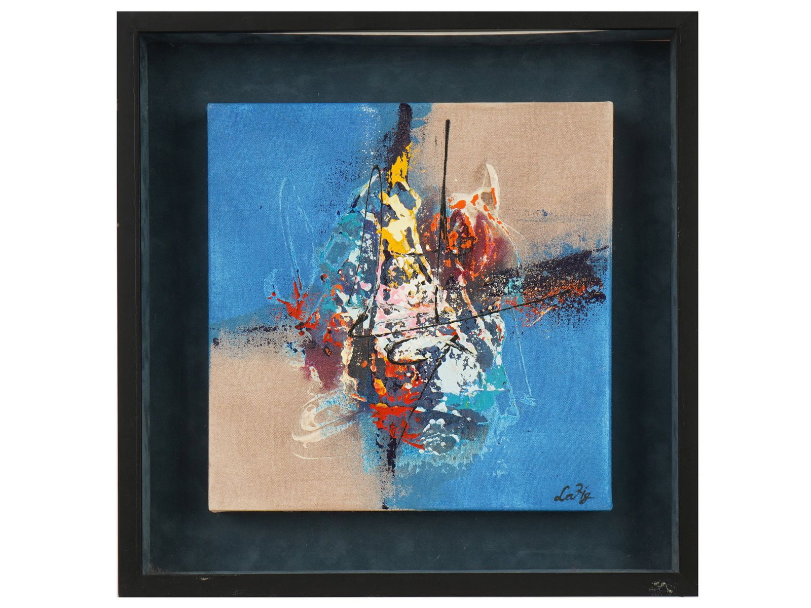 MODERN ABSTRACT ACRYLIC PAINTING SIGNED LATIG (1 of 4)