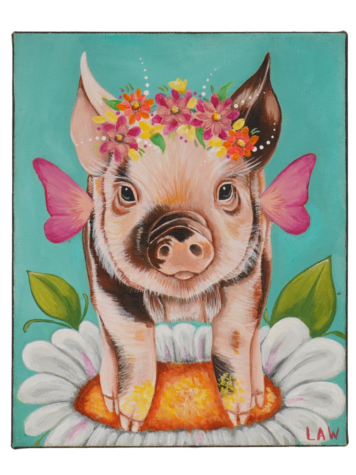 LEE ANNE WASHBURN AMERICAN ACRYLIC PAINTING PIGLET (1 of 6)