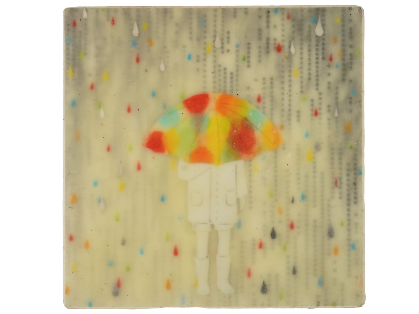 MODERN PAINTING SIGNED AMY KELLER CHILD WITH UMBRELLA (1 of 5)