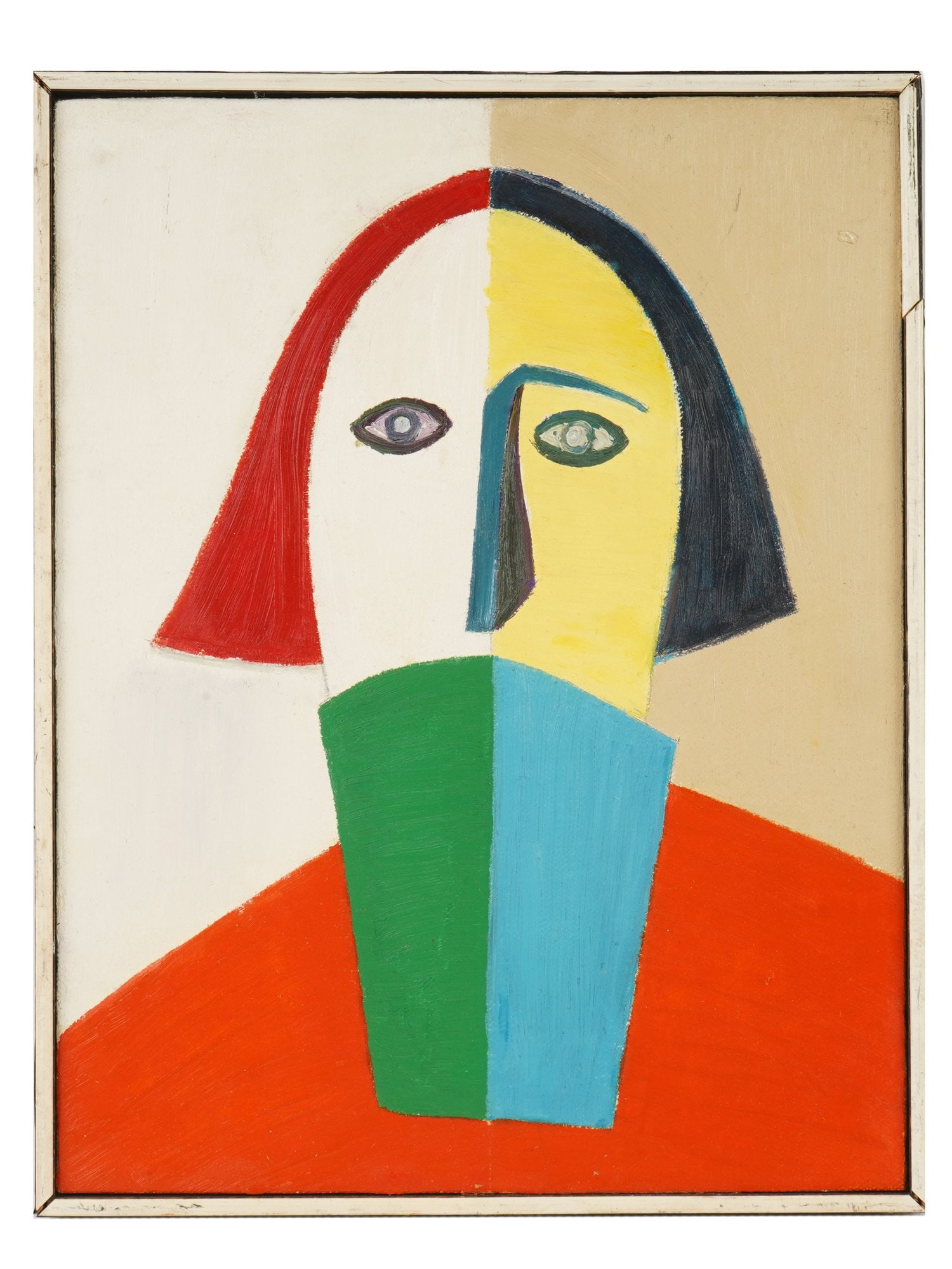 AFTER KAZIMIR MALEVICH OIL PAINTING HEAD OF A PEASANT: After Kazimir Malevich, Russian, 1879 to 1935, oil painting on canvas. After the ca. 1928 artwork titled Head of a Peasant, now in the collection of the Russian Museum, Saint Petersburg. The sullen pe