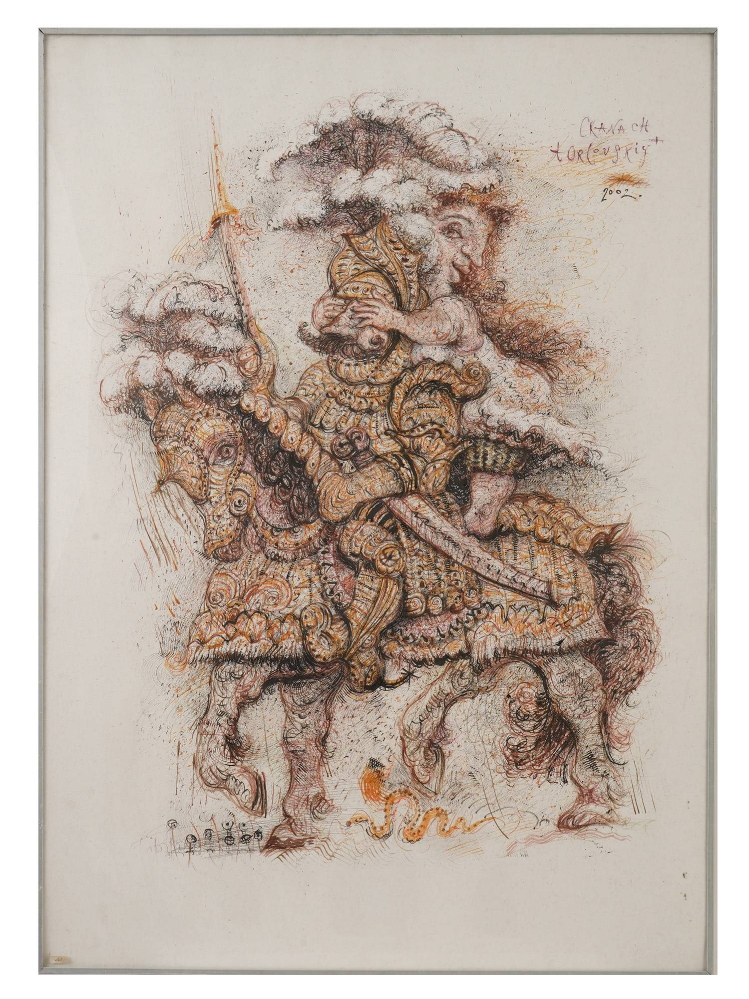 MIXED MEDIA PAINTING CRANACH A. ORLOVSKY 2002 (1 of 6)
