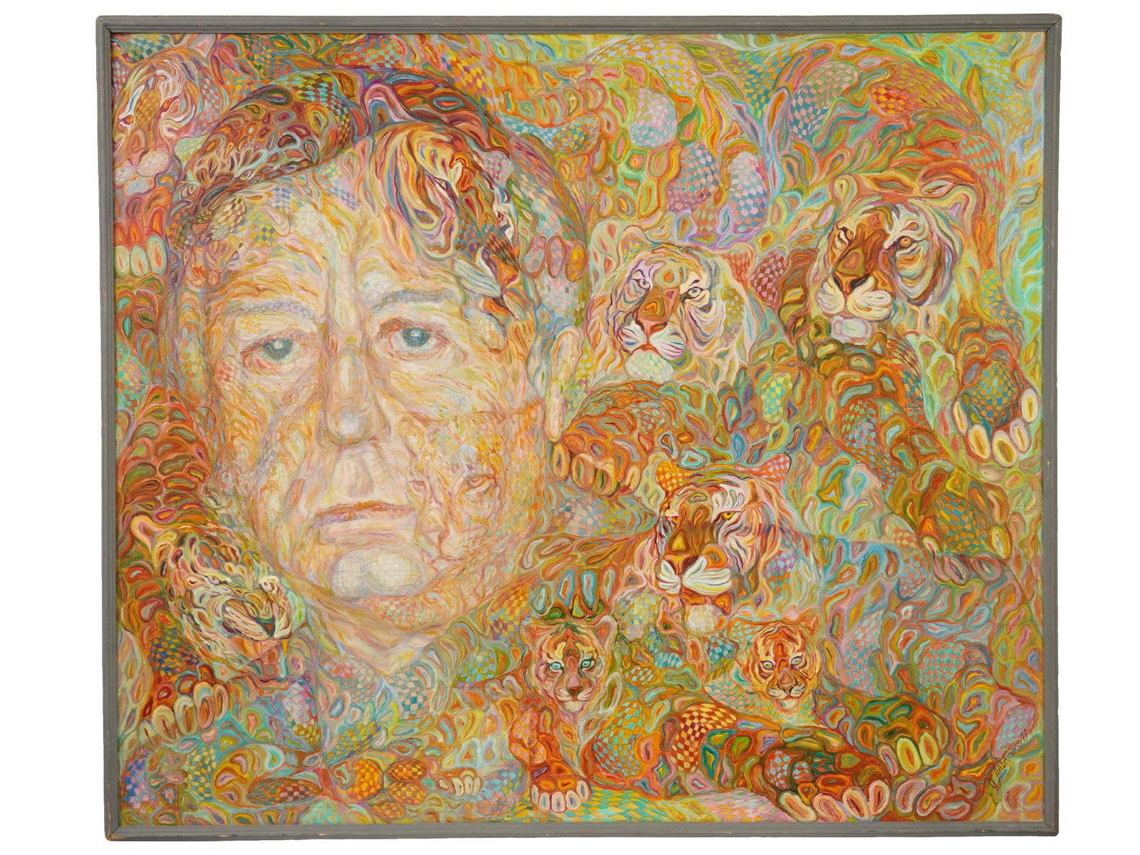UKRAINIAN PORTRAIT OIL PAINTING BY OLEG LAZARENKO: Oleg Lazarenko, Ukrainian, born 1961, an oil painting on canvas, Acquaintance in Kharkov Portrait of A. D. Glazer, May, 1999. Signed and dated 99, lower right. Additionally titled, dated, and inscribe