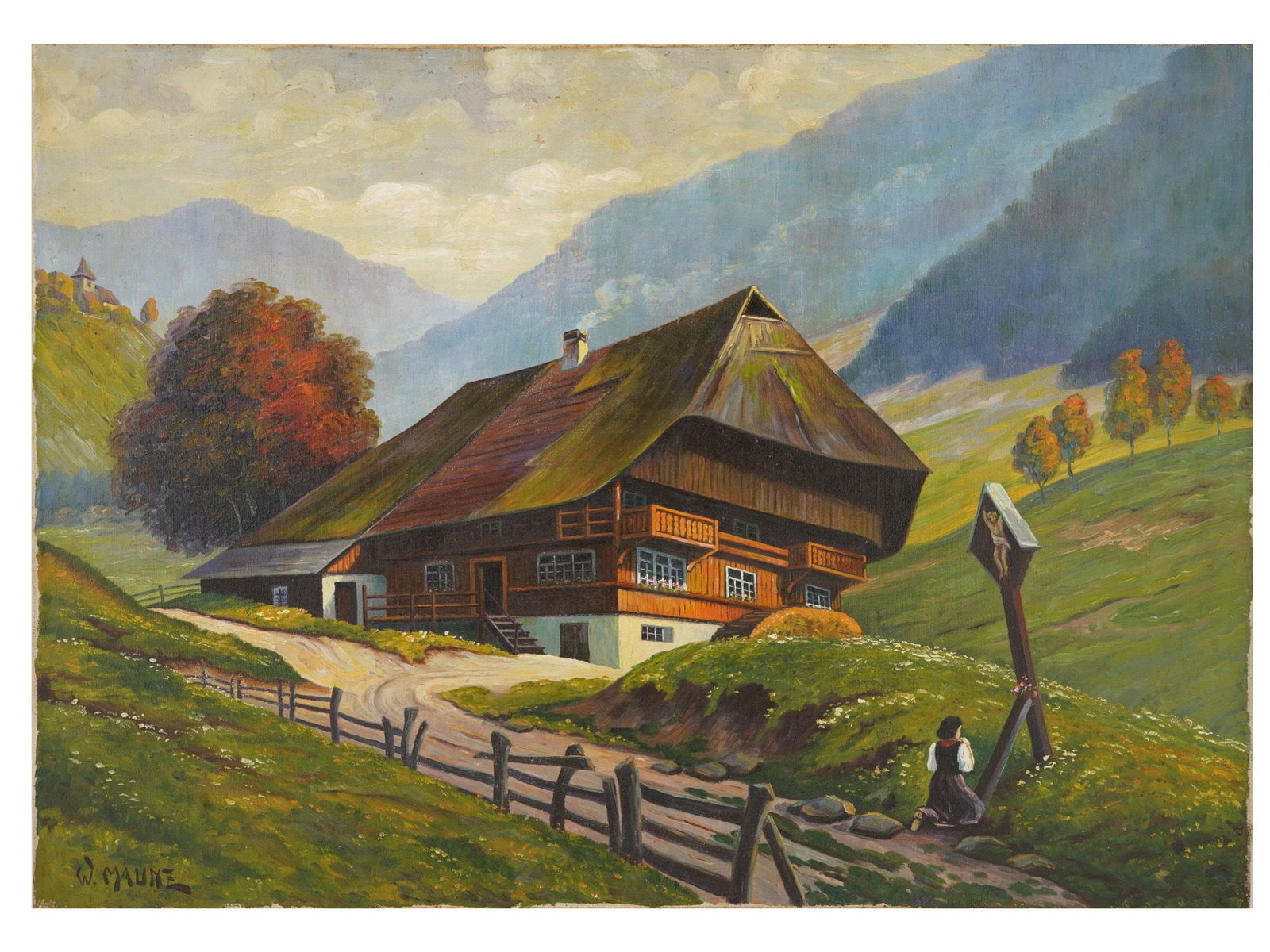 MODERNIST LANDSCAPE OIL PAINTING BY WALTER MAUNZ (1 of 5)