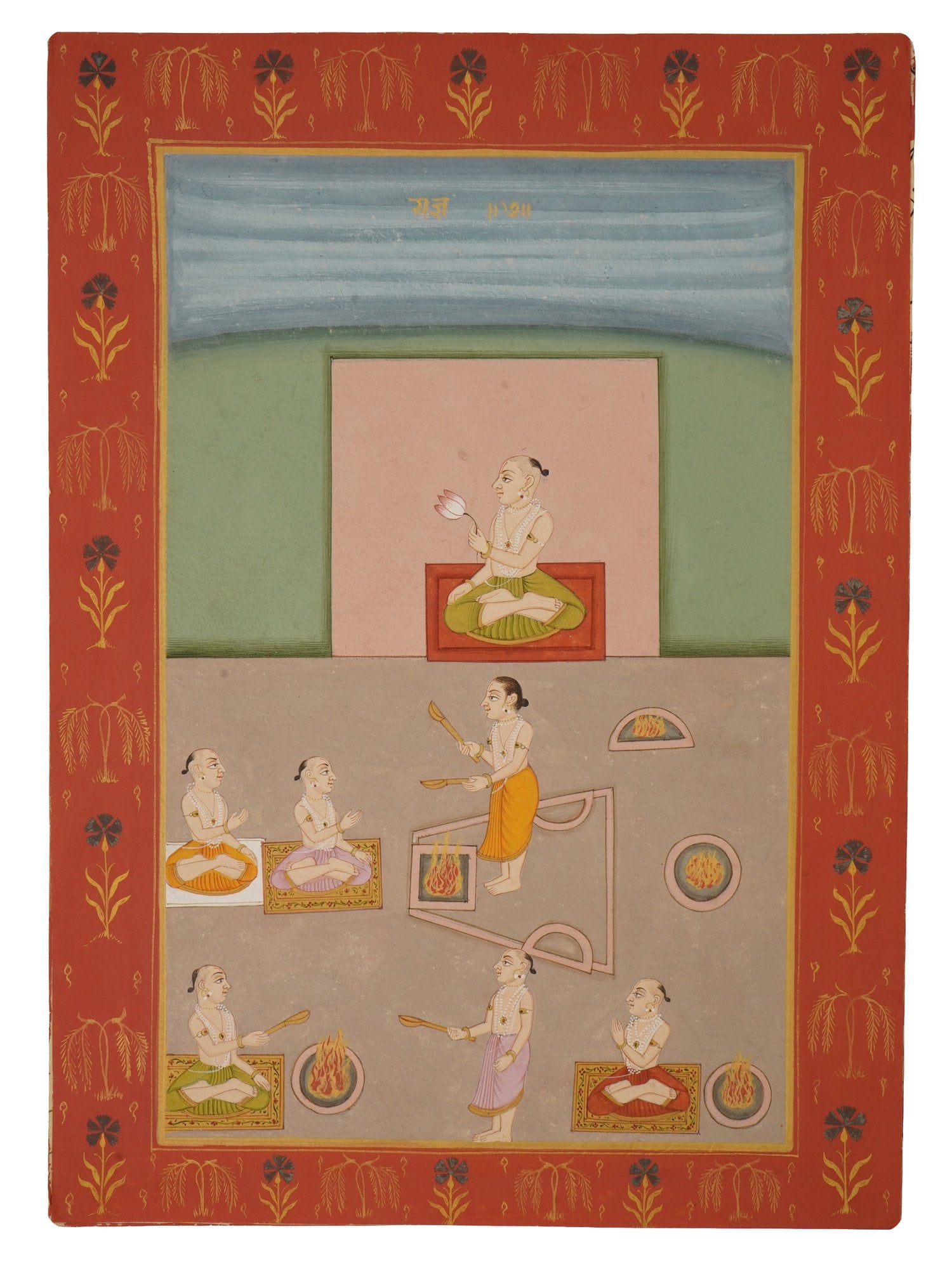 ANTIQUE INDIAN JAIPUR SCHOOL MINIATURE PAINTING (1 of 4)