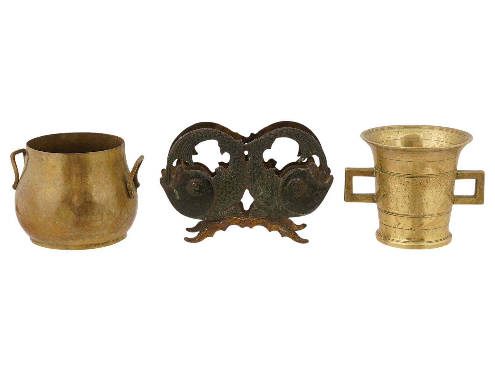 MIXED COPPER AND BRASS TABLEWARE ITEMS - 4