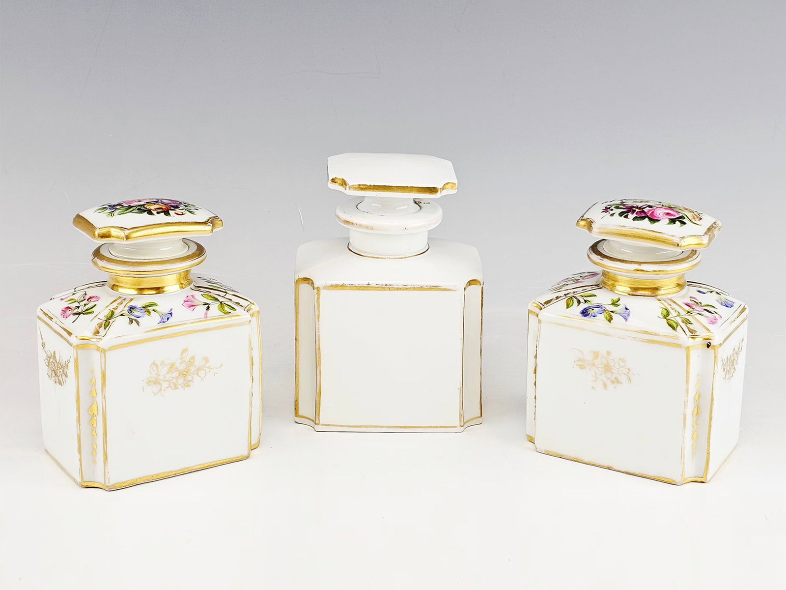 19TH CEN FRENCH GERMAN PORCELAIN PERFUME BOTTLES (1 of 4)