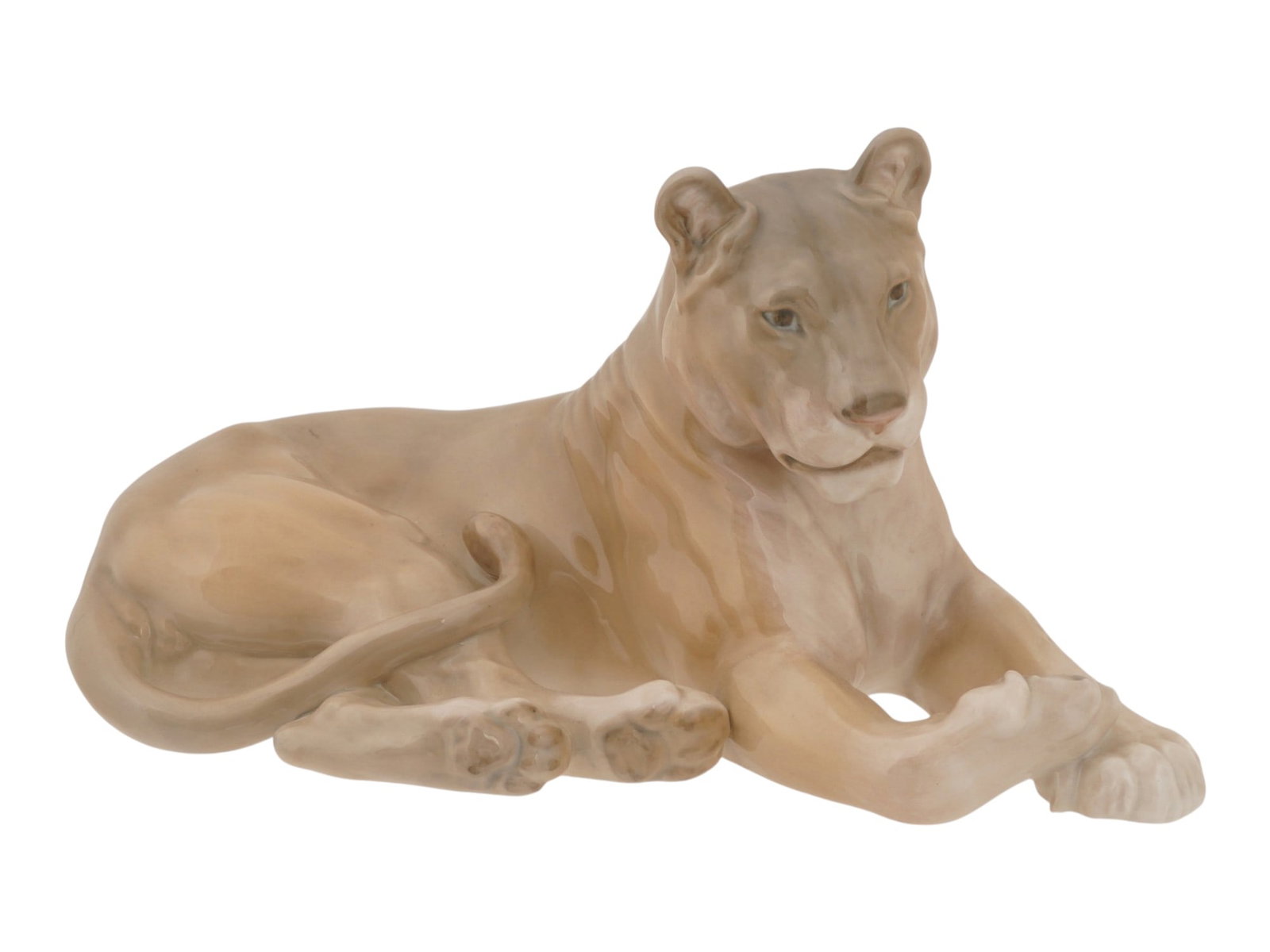 ANTIQUE ROYAL COPENHAGEN PORCELAIN LIONESS FIGURINE (1 of 8)