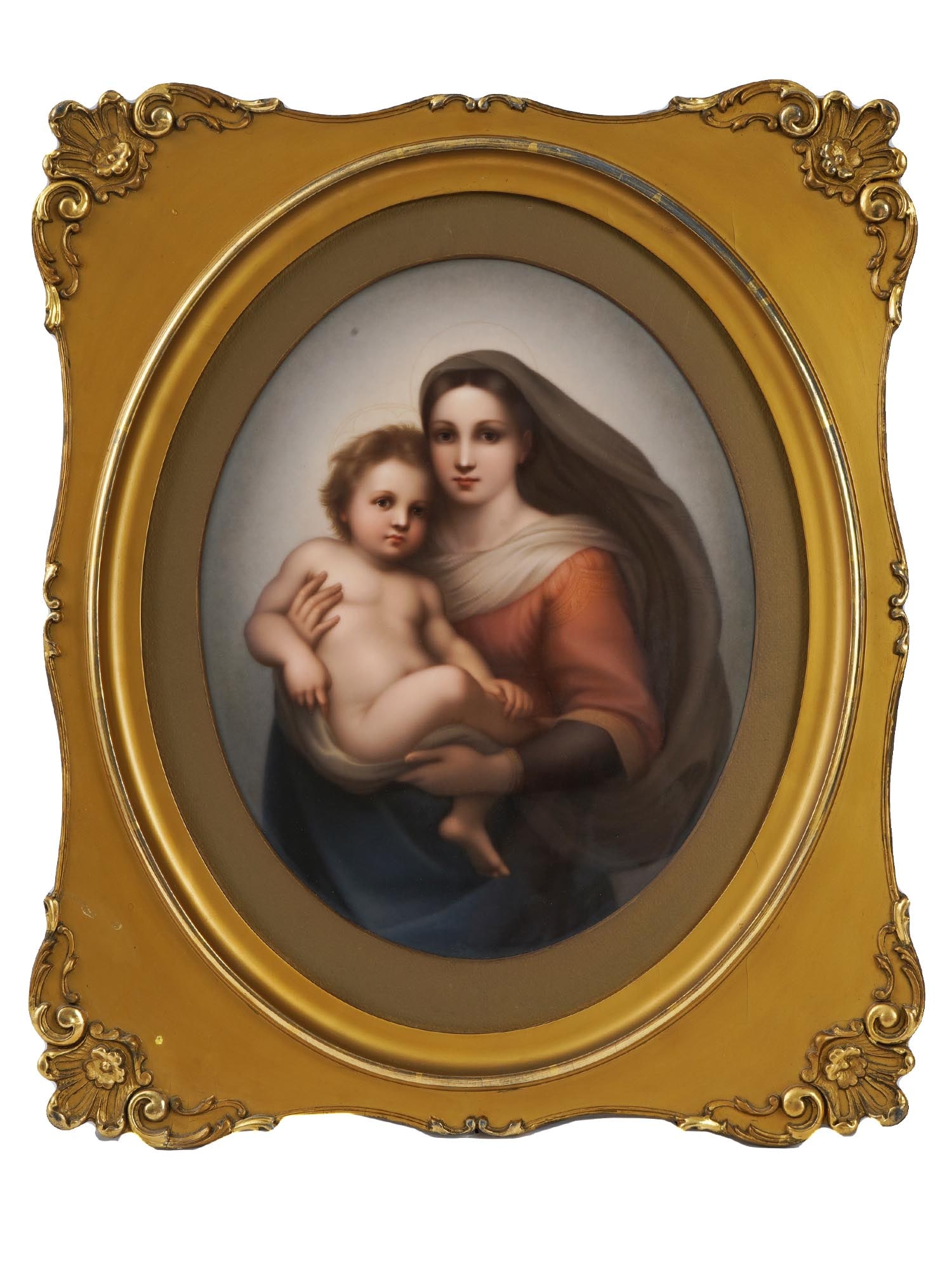 GERMAN KPM PORCELAIN PLAQUE MADONNA AFTER RAPHAEL (1 of 10)