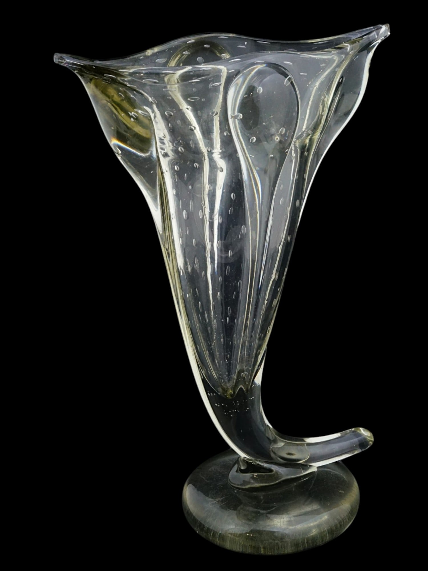 FRENCH BACCARAT STYLE CRYSTAL GLASS FIGURAL VASE (1 of 7)