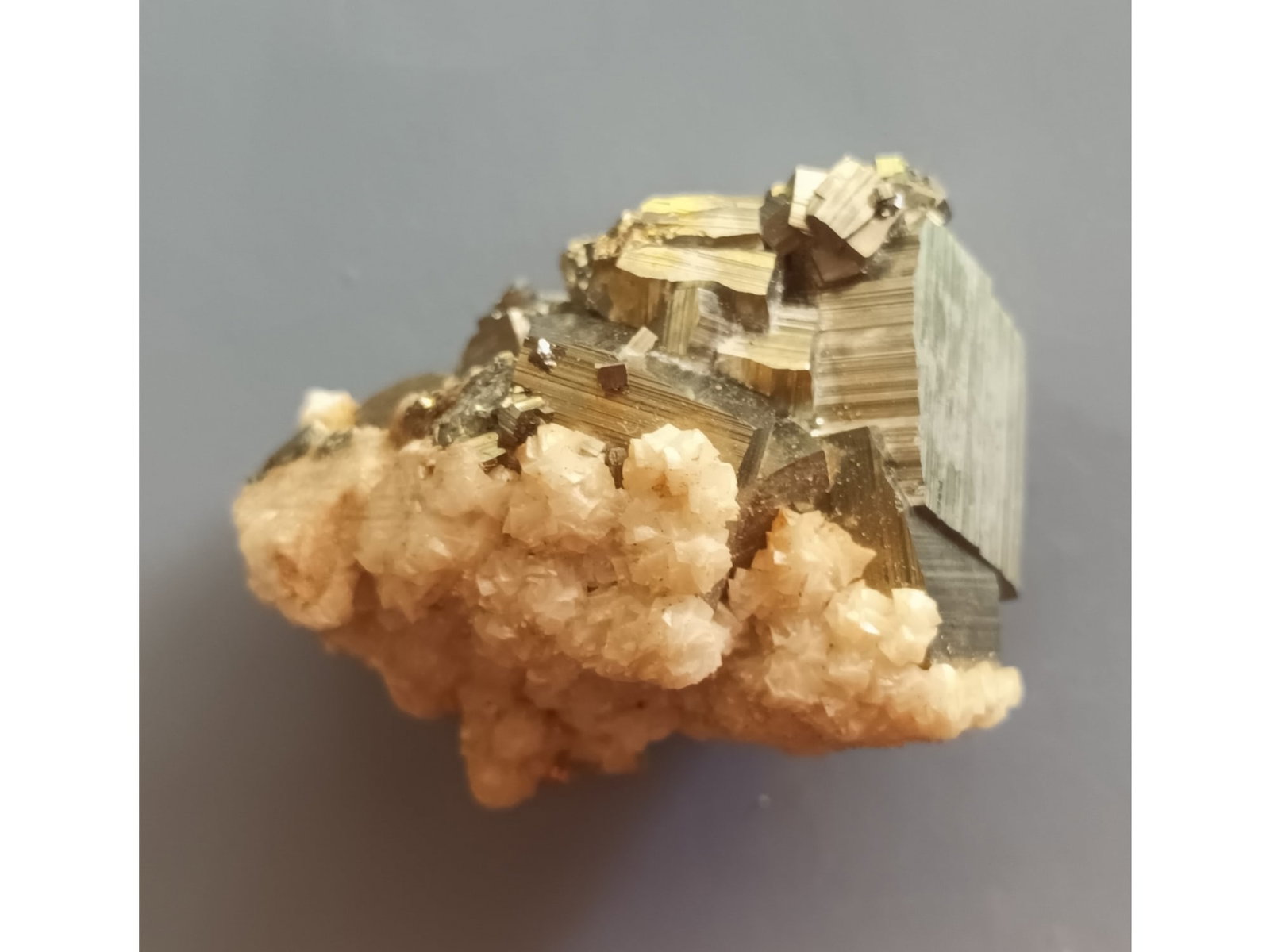 PYRITE & CALCITE CRYSTAL CLUSTER (1 of 5)