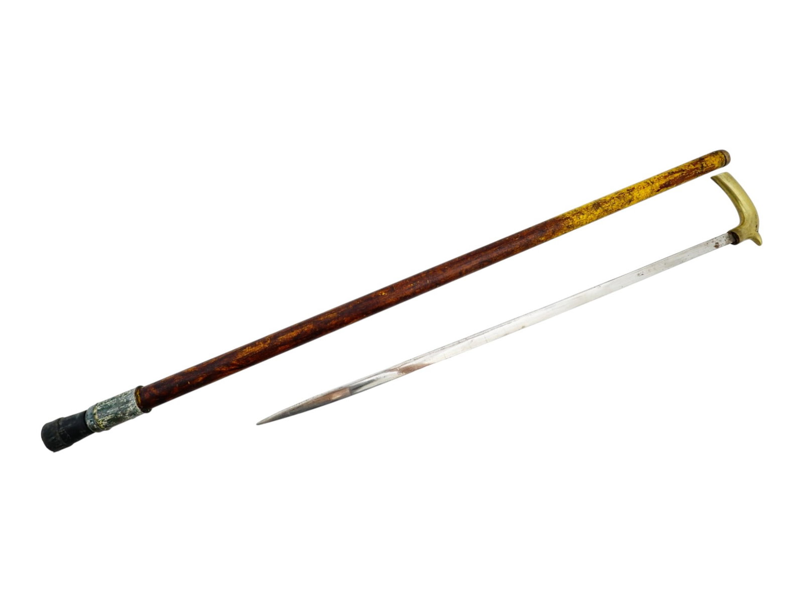 ANTIQUE WALKING SWORD CANE WITH AN INTERIOR COMPARTMENT (1 of 10)