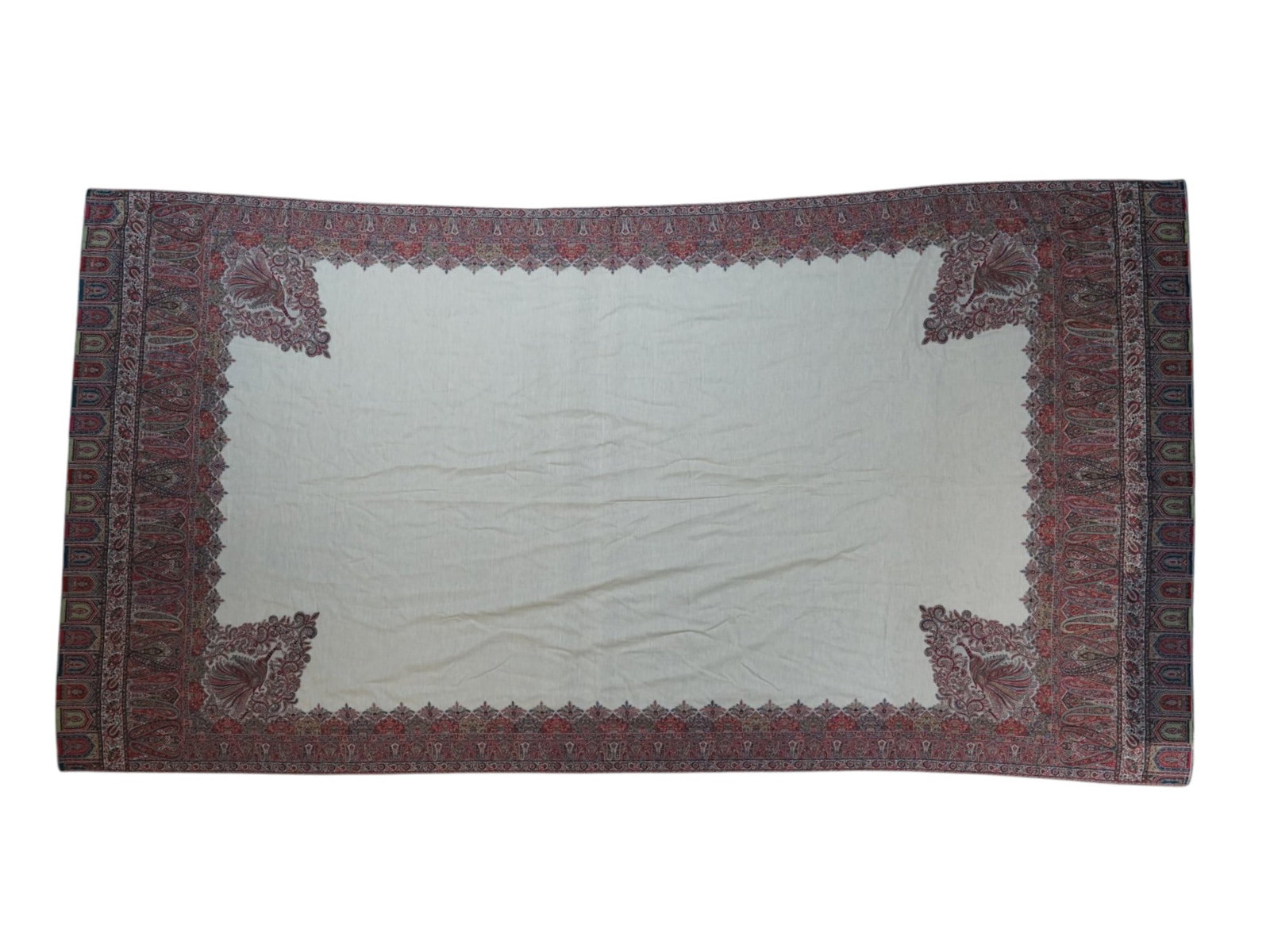VINTAGE EUROPEAN HAND EMBROIDERED TEXTILE SHAWL (1 of 5)