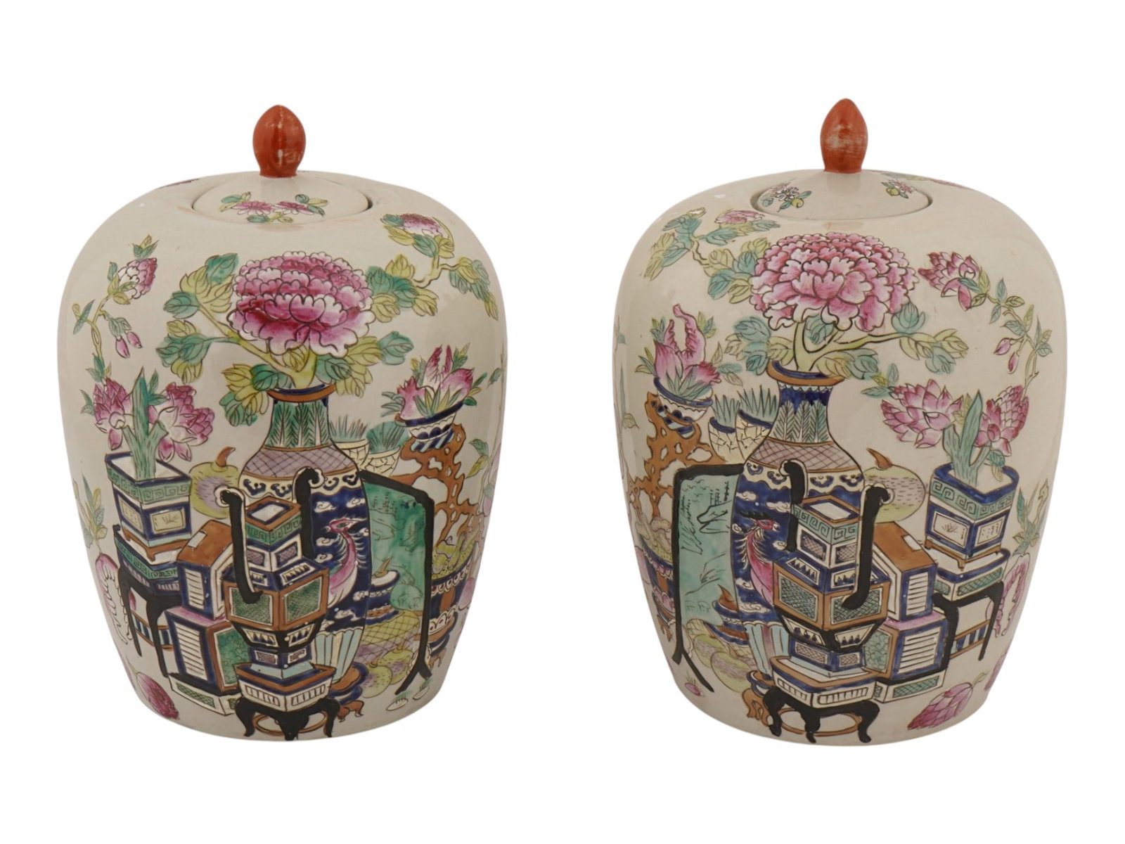 ANTIQUE CHINESE PORCELAIN FAMILY ROSE GINGER JARS (1 of 10)