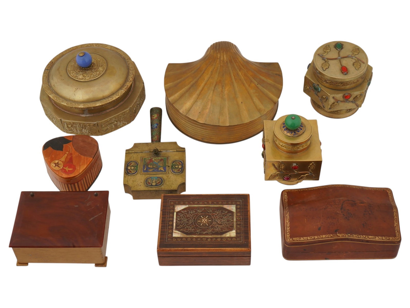 VINTAGE CHINESE CARVED WOOD AND METAL BOXES (1 of 7)