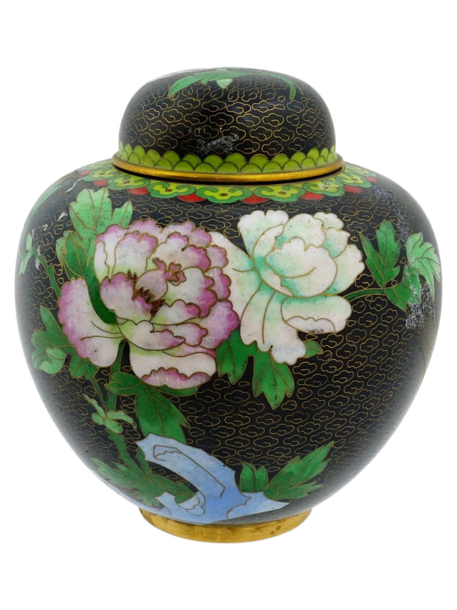 ANTIQUE CHINESE QING CLOISONNE ENAMEL GINGER JAR (1 of 10)