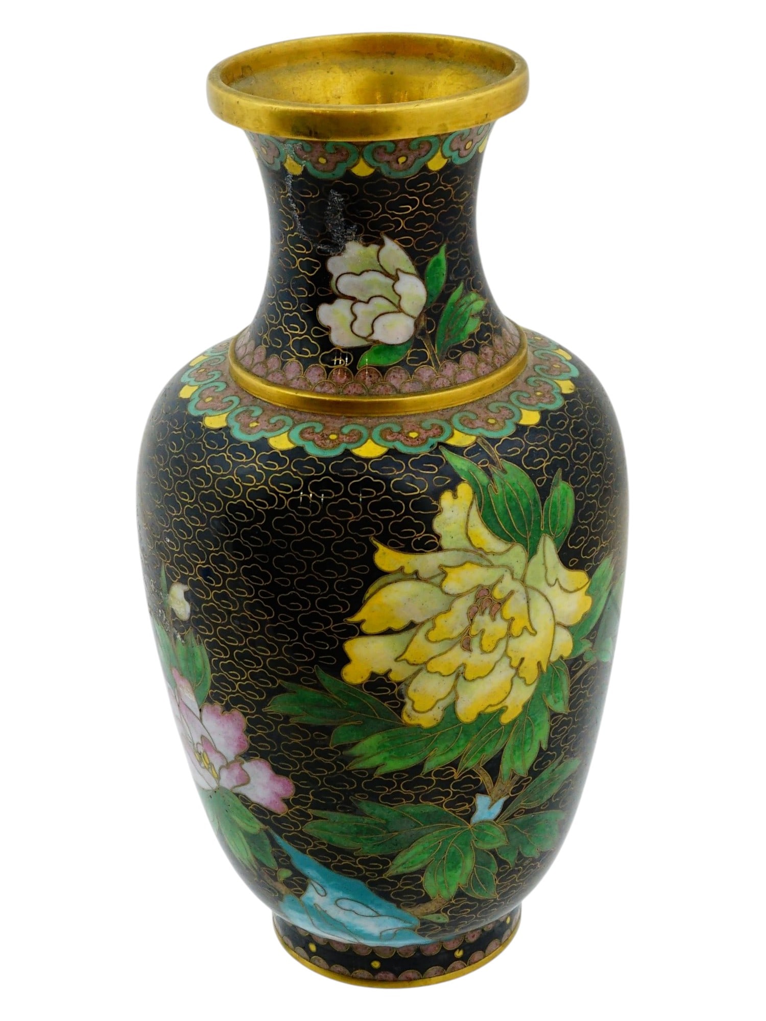 ANTIQUE CHINESE QING CLOISONNE ENAMEL VASE (1 of 7)