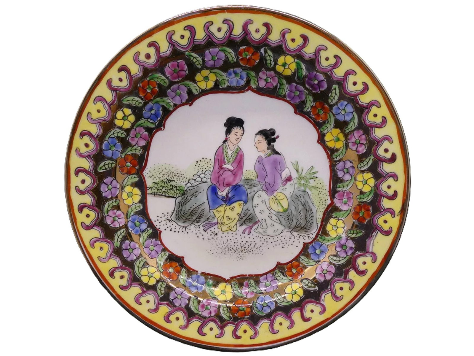 CHINESE FAMILLE ROSE PLATE QIANLONG MARK ANTIQUE (1 of 5)