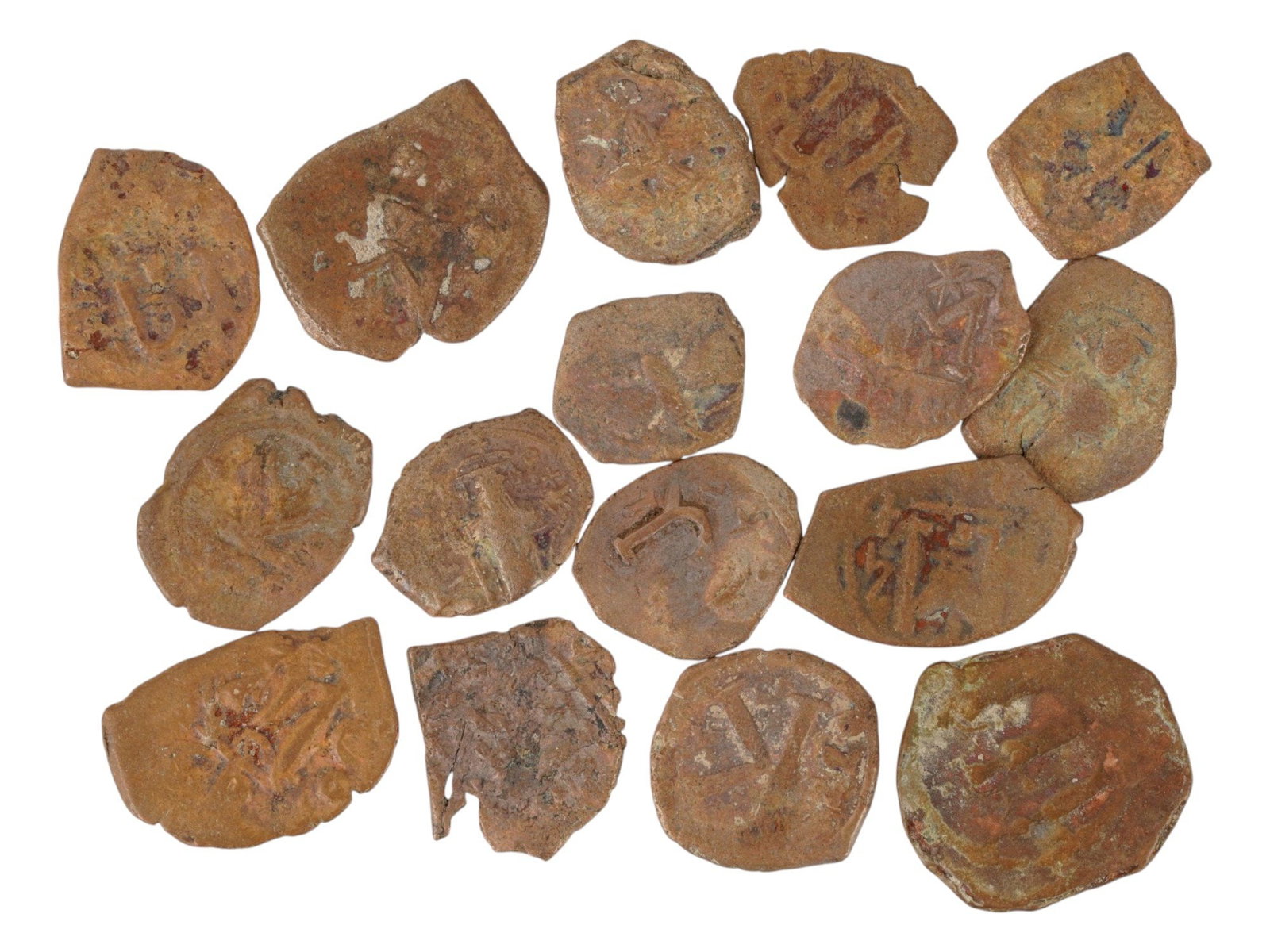 GROUP OF ANCIENT BYZANTINE BRONZE COINS 400 TO 600 AD (1 of 6)