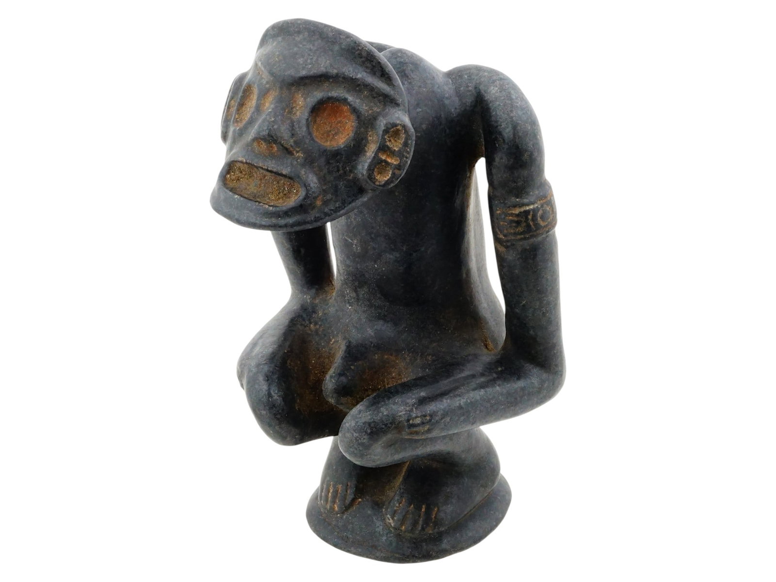 ANCIENT PRE COLUMBIAN TAINO HARDSTONE ZEMI FIGURINE (1 of 7)