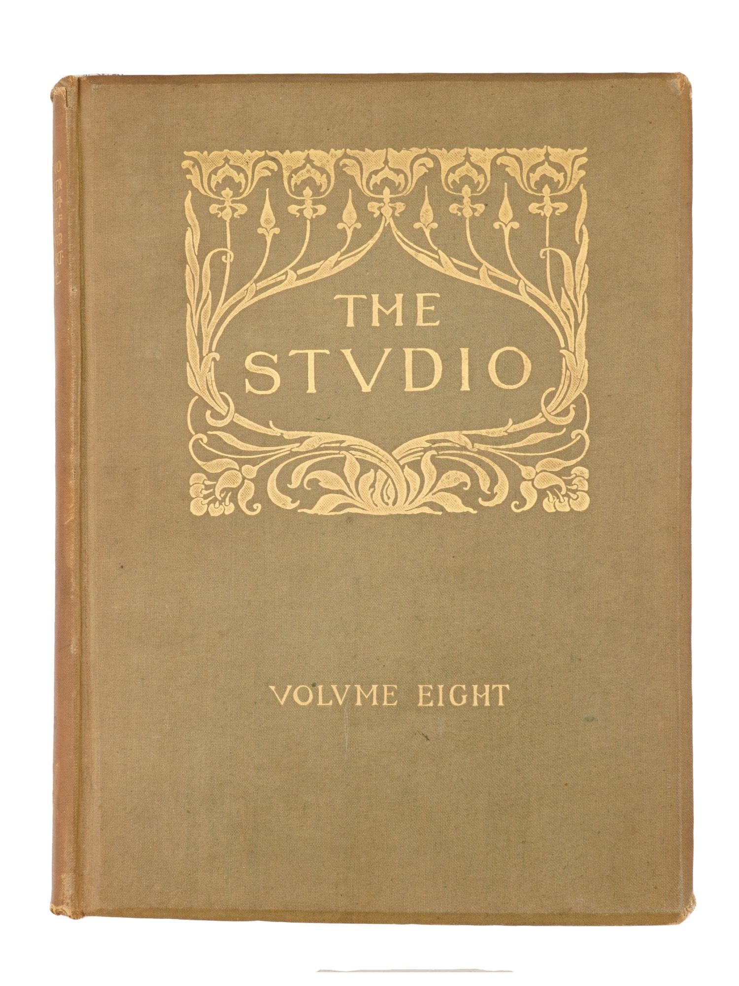 1896 THE STUDIO VOLUME EIGHT W LITHO BY WHISTLER: A hardcover Volume Eight of the British periodical, The Studio: An Illustrated Magazine of Fine and Applied Art, released in 1896. With lithograph of The Savoy Pigeons by James Whistler, created the s