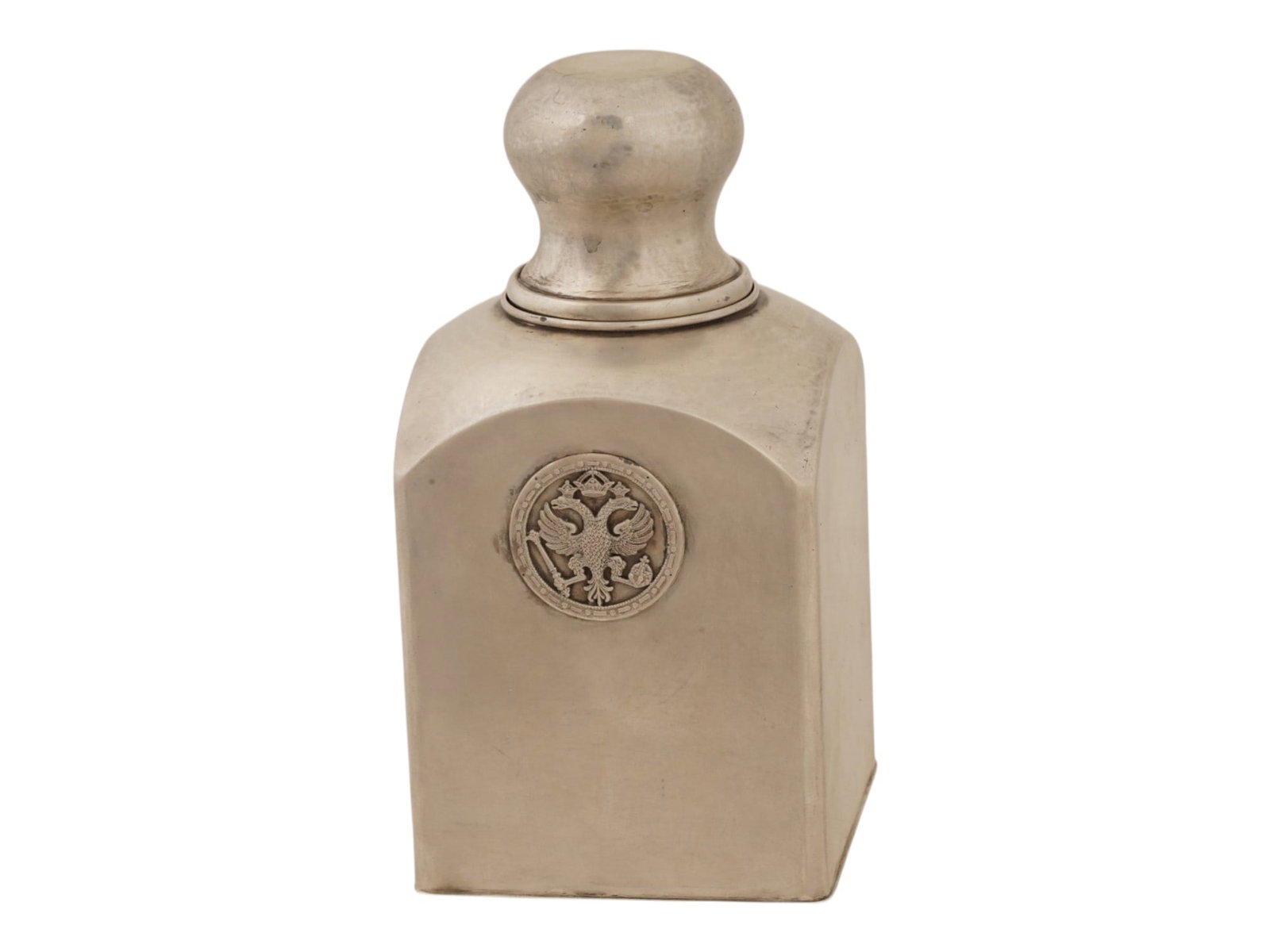 RUSSIAN SILVER TEA CADDY WITH IMPERIAL EAGLE - 3