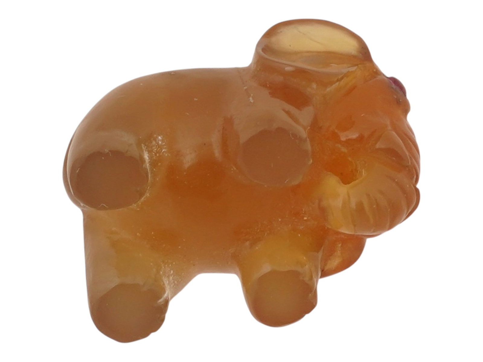 RUSSIAN 14K GOLD AGATE ELEPHANT EASTER EGG PENDANT W RUBY - 4