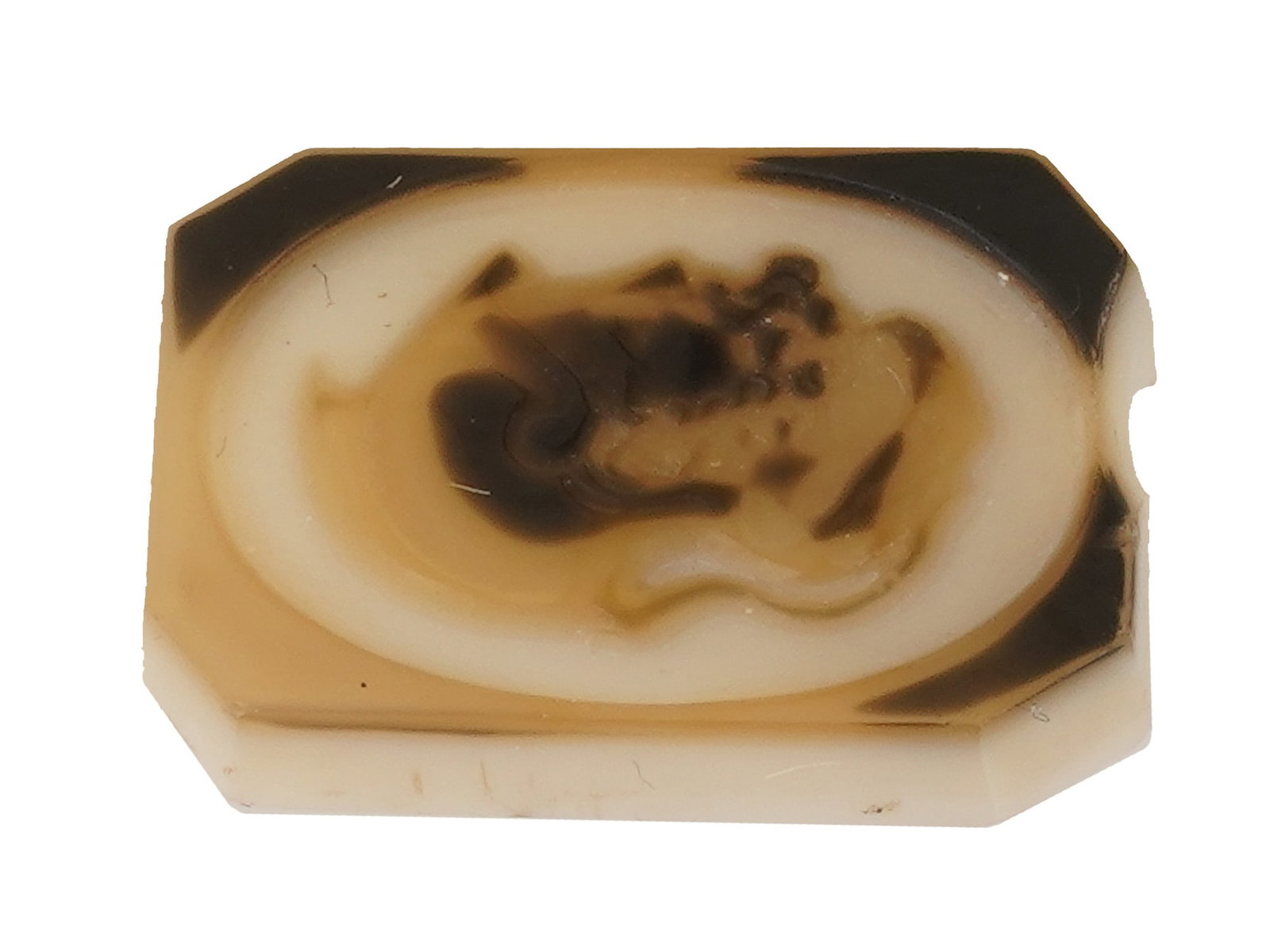 RECTANGULAR SHAPED PORTRAIT CAMEO W CANTED CORNERS - 2