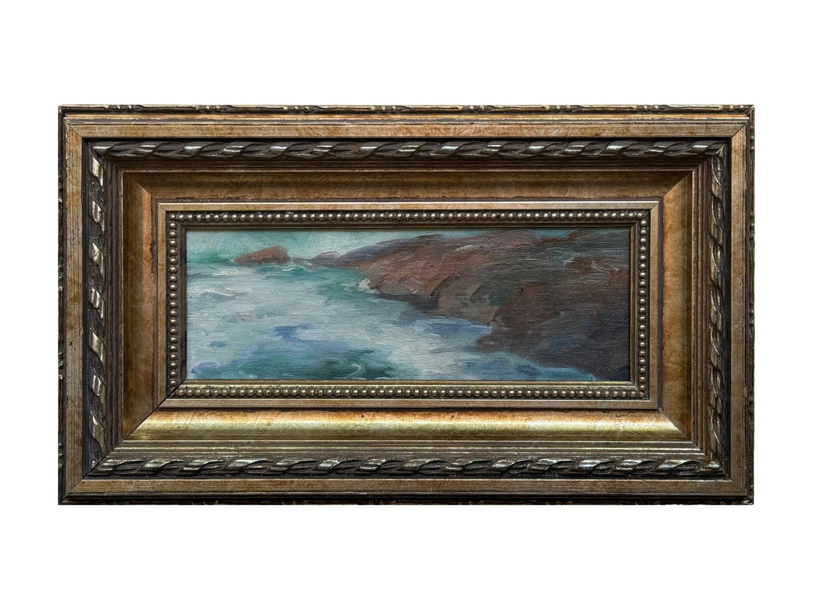 EARLY 20TH C CALIFORNIA SCHOOL SEASCAPE OIL PAINTING (1 of 2)